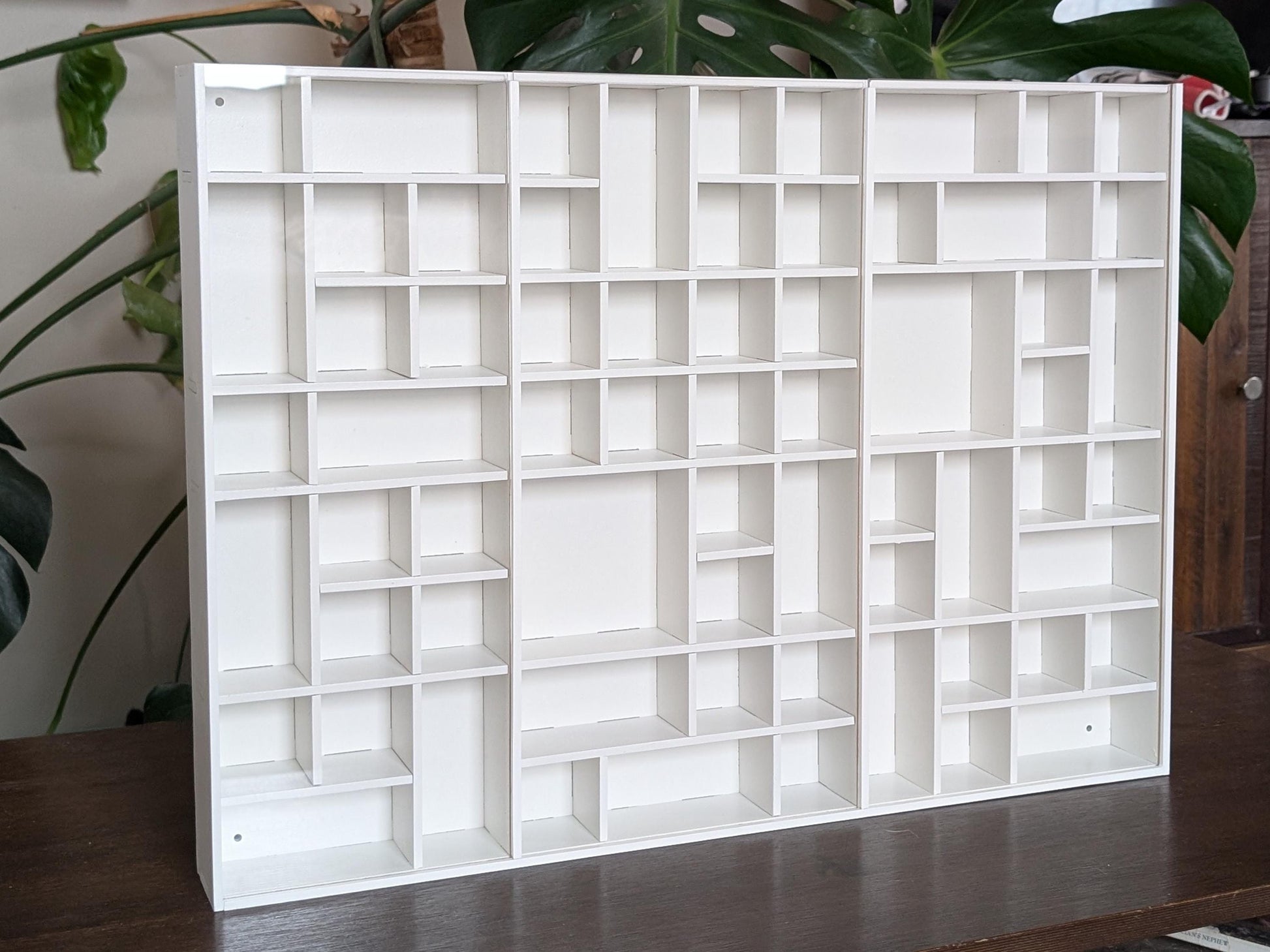 Shadow Box Wooden Display Shelf - Wall Cubby Shelf with Lid - Multiple Compartment Sizes - #36 - Trinket Shelf - Curio Cabinet