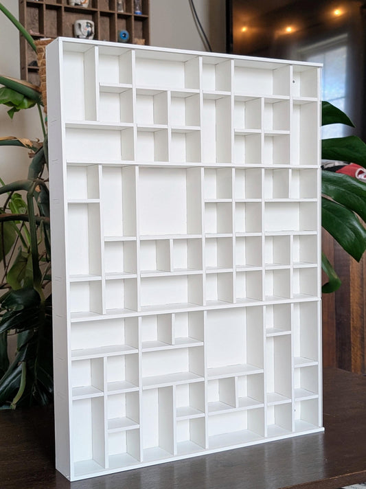 Shadow Box Wooden Display Shelf - Wall Cubby Shelf with Lid - Multiple Compartment Sizes - #36 - Trinket Shelf - Curio Cabinet