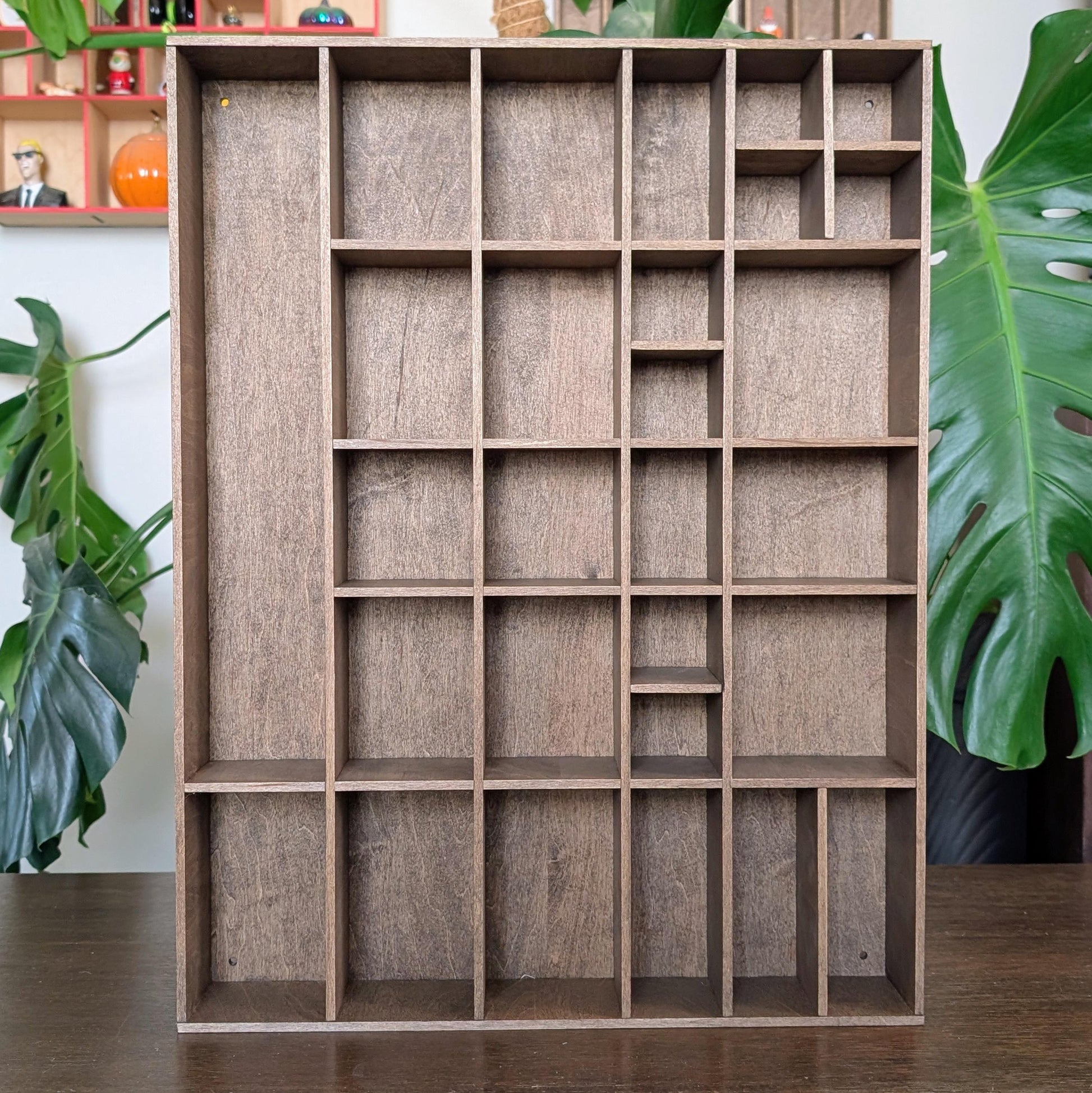 Shadow Box Wooden Display Shelf - Wall Cubby Shelf - Multiple Compartment Sizes - #7a - Trinket Shelf - Curio Cabinet