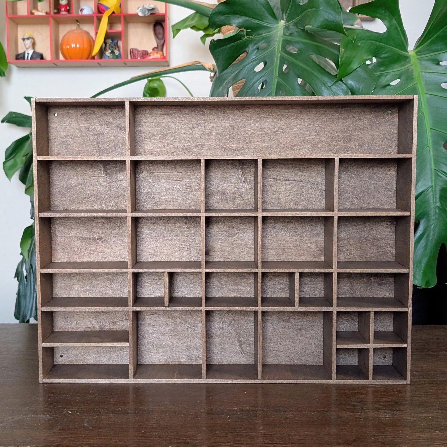 Shadow Box Wooden Display Shelf - Wall Cubby Shelf - Multiple Compartment Sizes - #7a - Trinket Shelf - Curio Cabinet