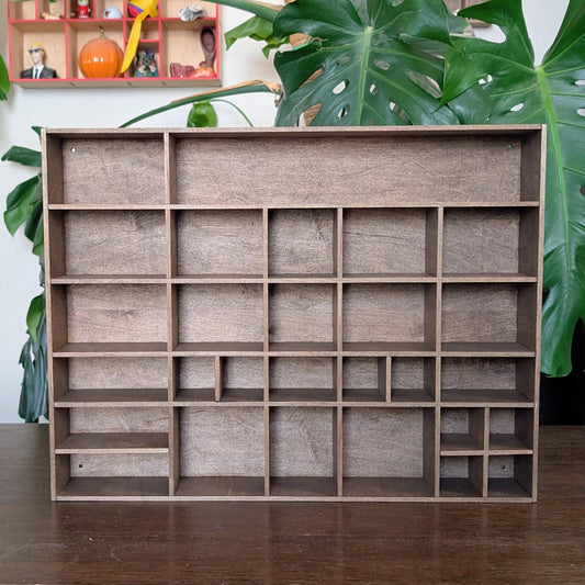 Shadow Box Wooden Display Shelf - Wall Cubby Shelf - Multiple Compartment Sizes - #7a - Trinket Shelf - Curio Cabinet