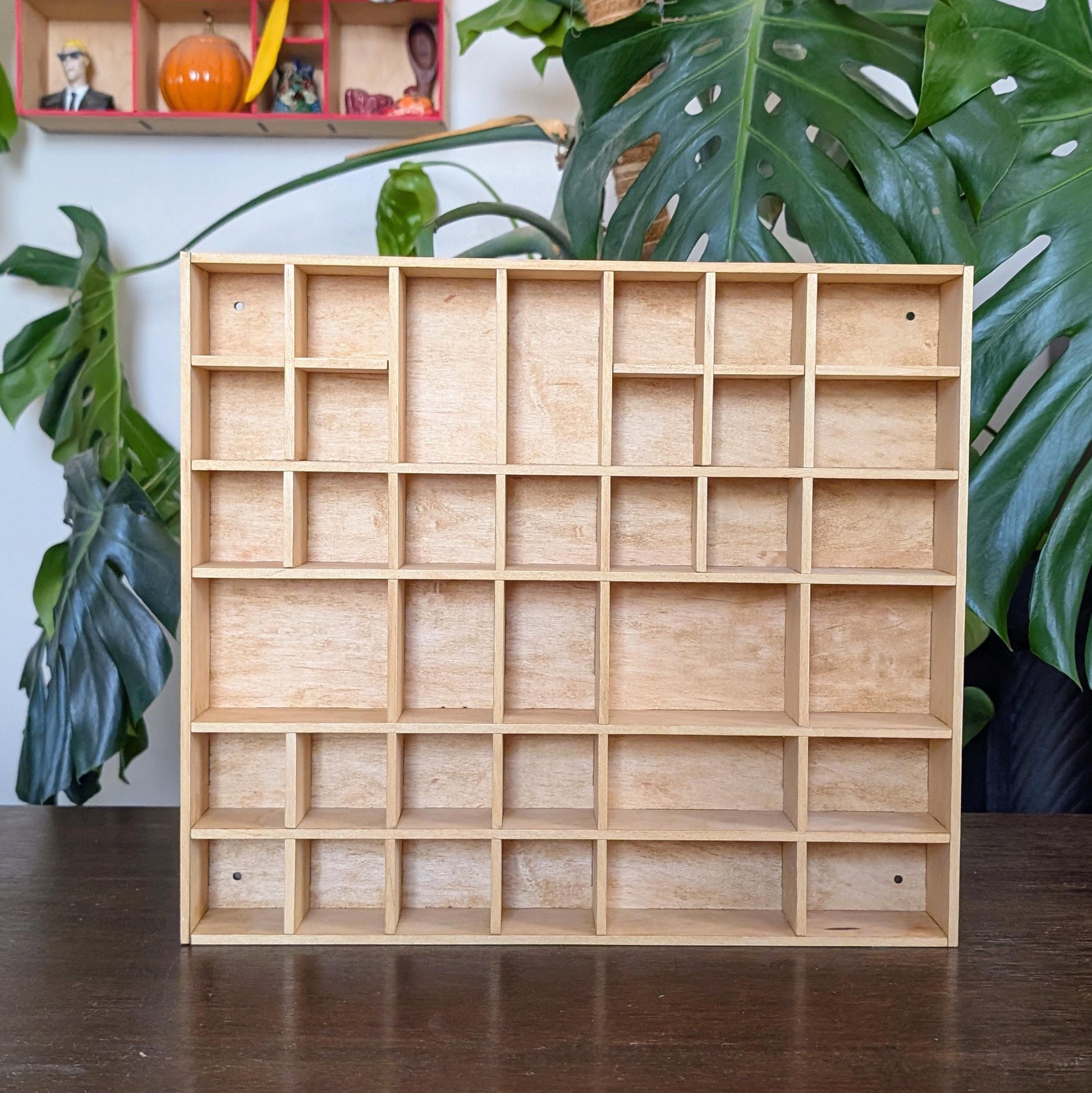 Shadow Box Wooden Display Shelf - Wall Cubby Shelf - Multiple Compartment Sizes - #6 - Trinket Shelf - Curio Cabinet