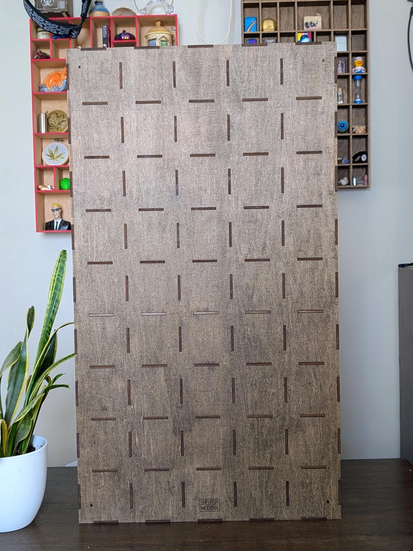 45 Compartment Wooden Display Shelf - 4x4 - Trinket Shelf - Curio Cabinet