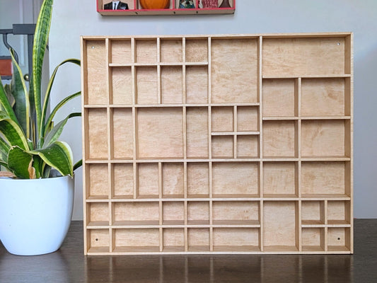 Shadow Box Wooden Display Shelf - Wall Cubby Shelf - Multiple Compartment Sizes - #68 - Trinket Shelf - Curio Cabinet
