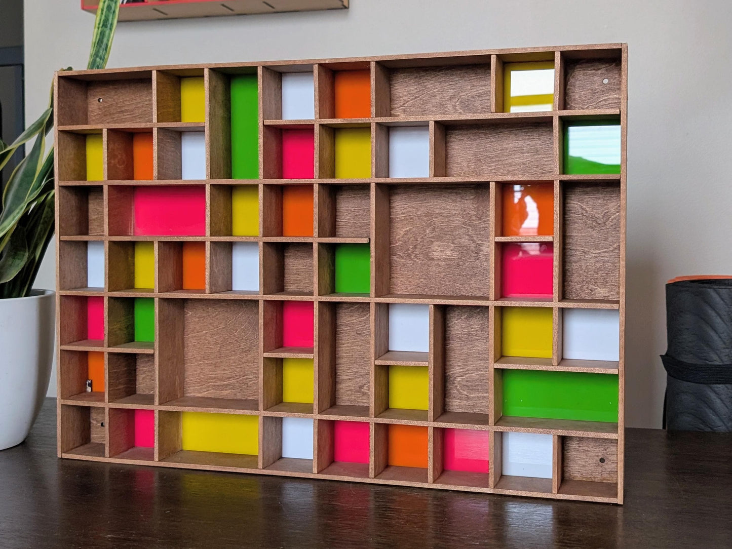 Shadow Box Wooden Display Shelf - Wall Cubby Shelf - Multiple Compartment Sizes - #36b - Trinket Shelf - Curio Cabinet