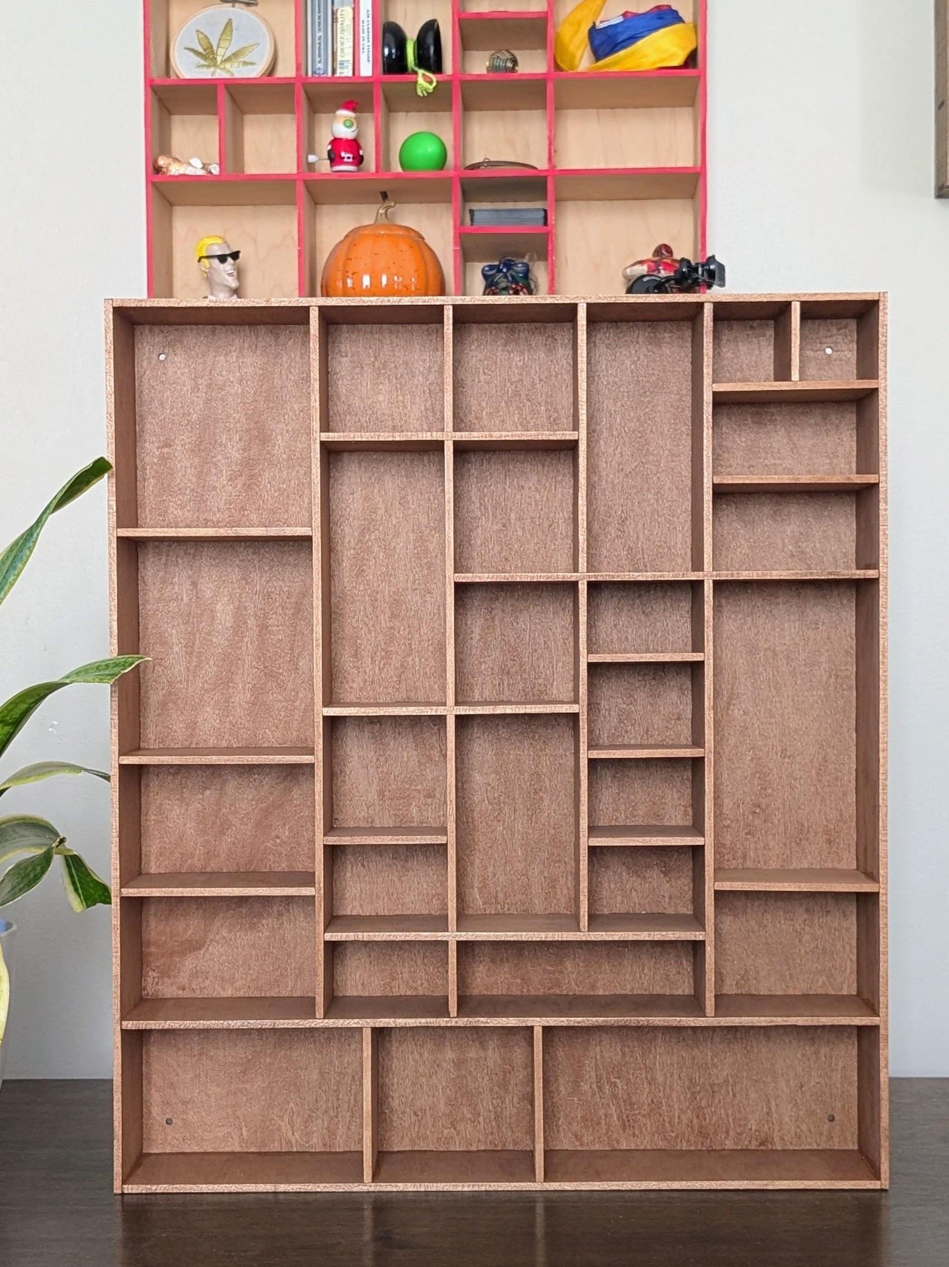 Shadow Box Wooden Display Shelf - Wall Cubby Shelf - Multiple Compartment Sizes - #69 - Trinket Shelf - Curio Cabinet
