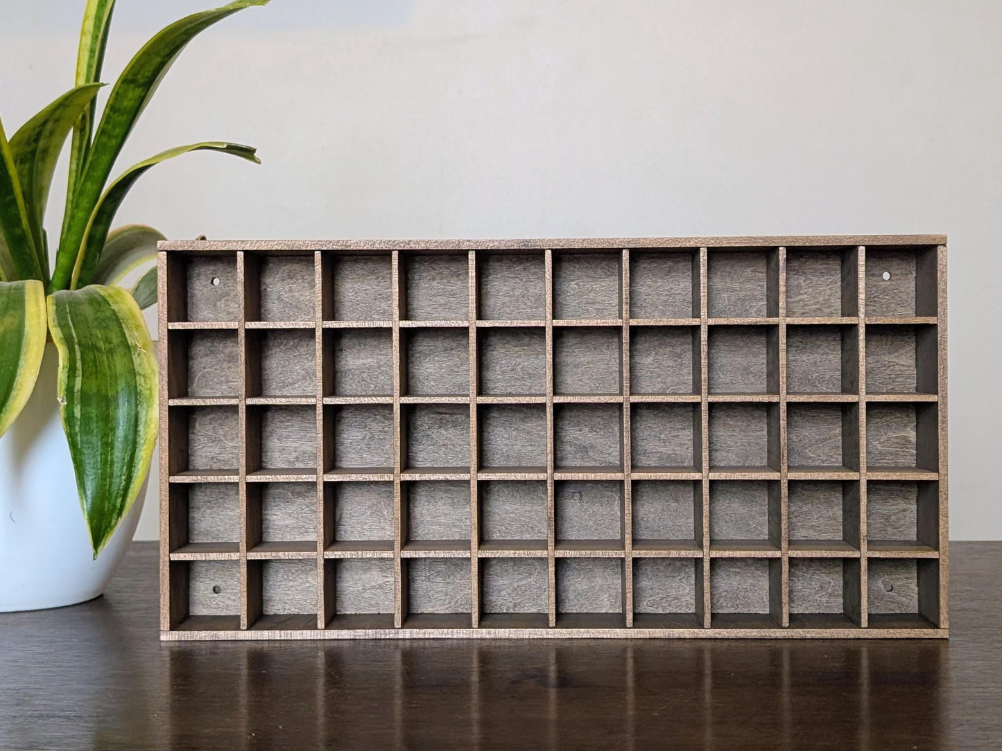 50 Compartment Wooden Display Shelf - 1.5x1.5 - Trinket Shelf - Curio Cabinet