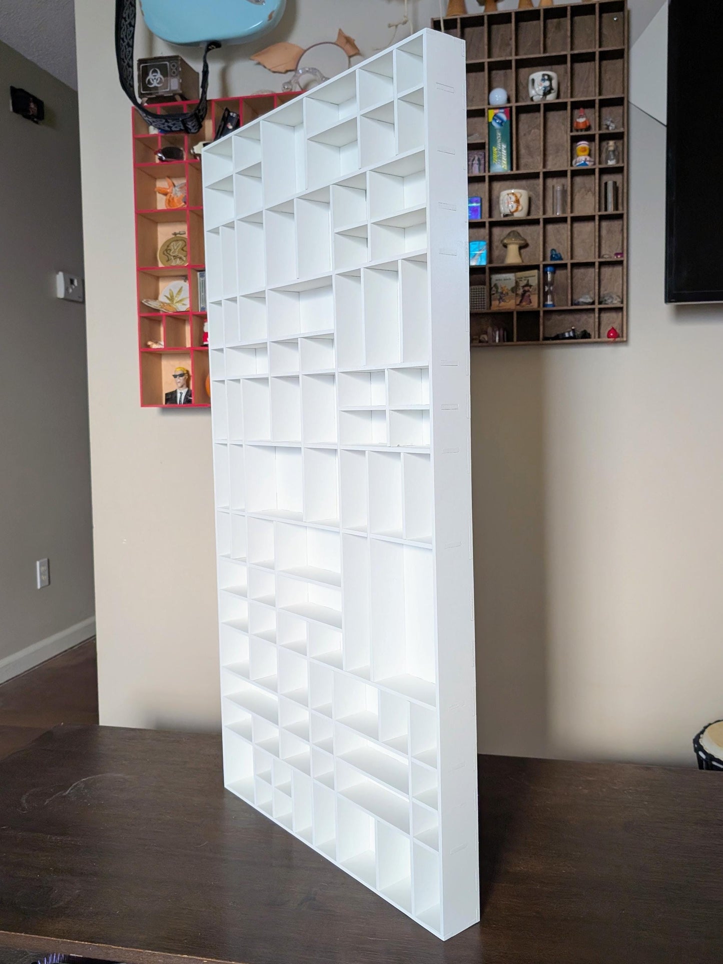 Shadow Box Wooden Display Shelf - Wall Cubby Shelf - Multiple Compartment Sizes - #71a - Trinket Shelf - Curio Cabinet