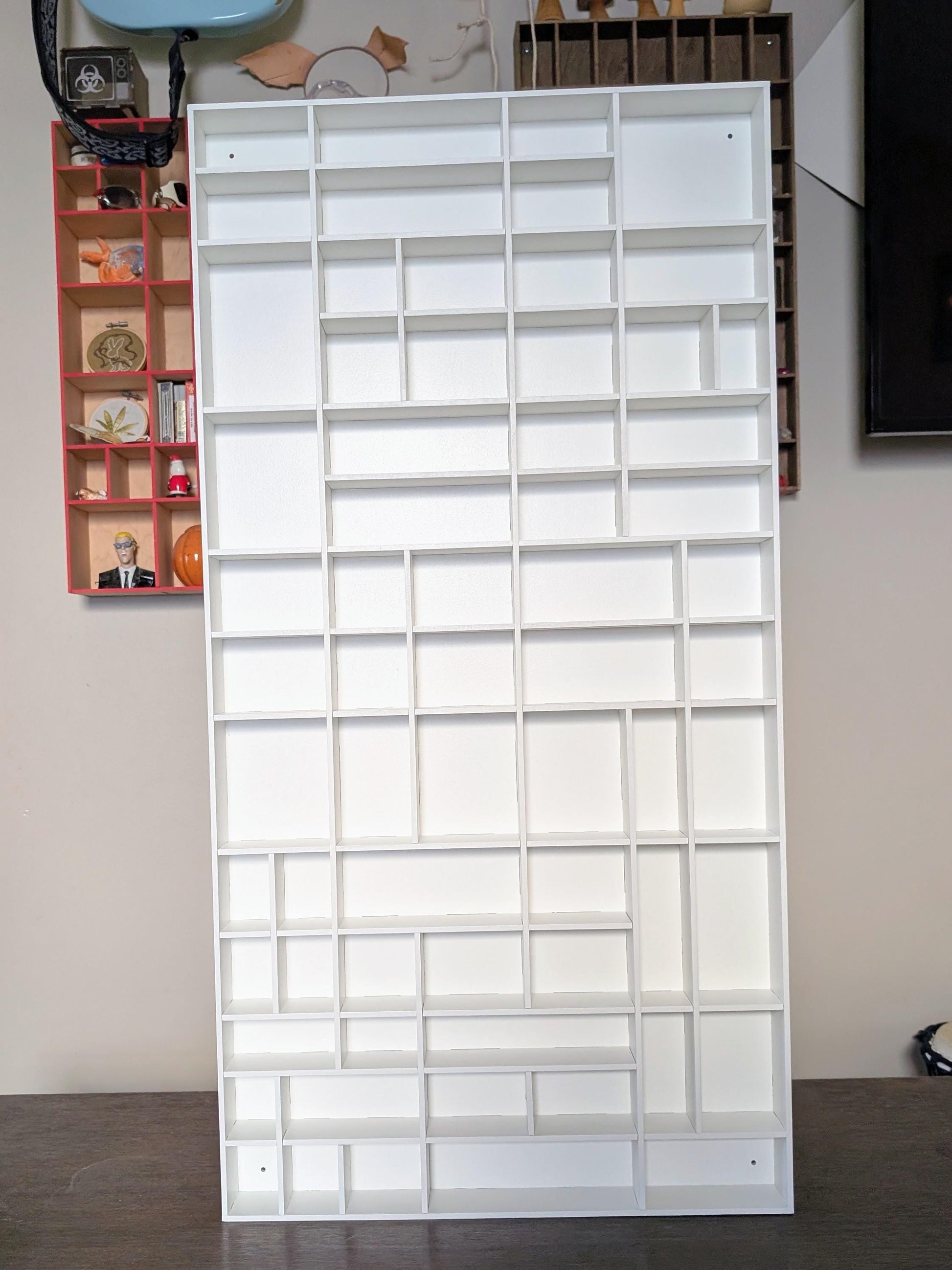 Shadow Box Wooden Display Shelf - Wall Cubby Shelf - Multiple Compartment Sizes - #71b - Trinket Shelf - Curio Cabinet