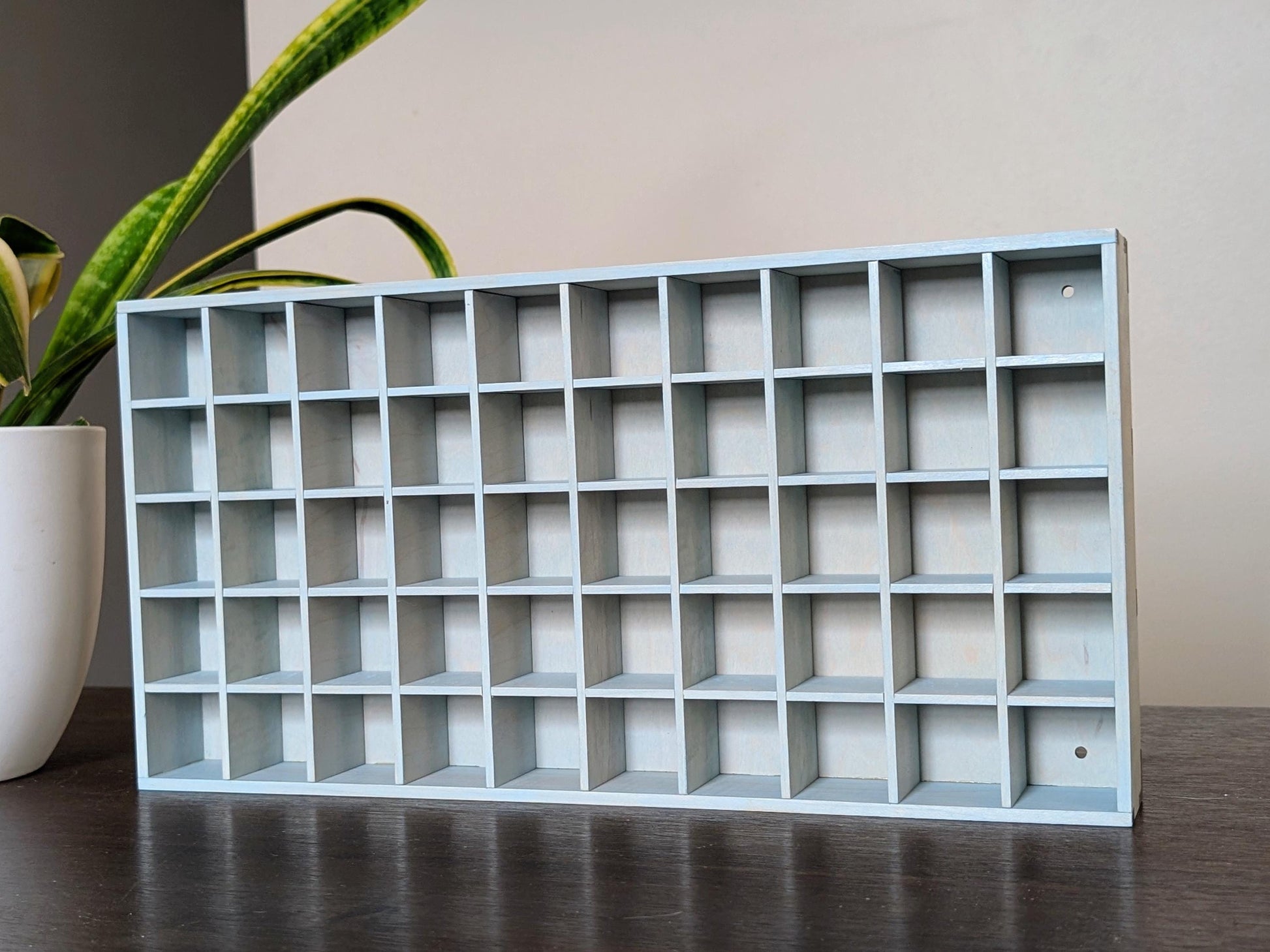 50 Compartment Wooden Display Shelf - 1.5x1.5 - Trinket Shelf - Curio Cabinet