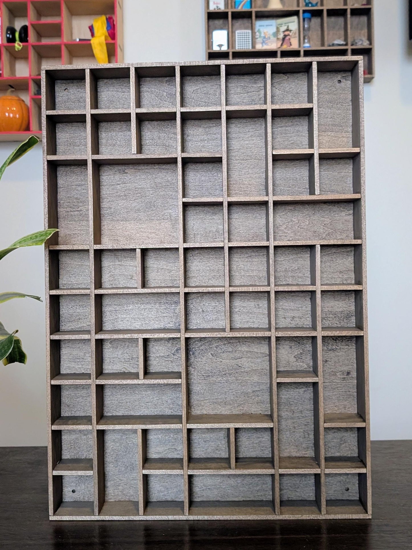 Shadow Box Wooden Display Shelf - Wall Cubby Shelf - Multiple Compartment Sizes - #36b - Trinket Shelf - Curio Cabinet