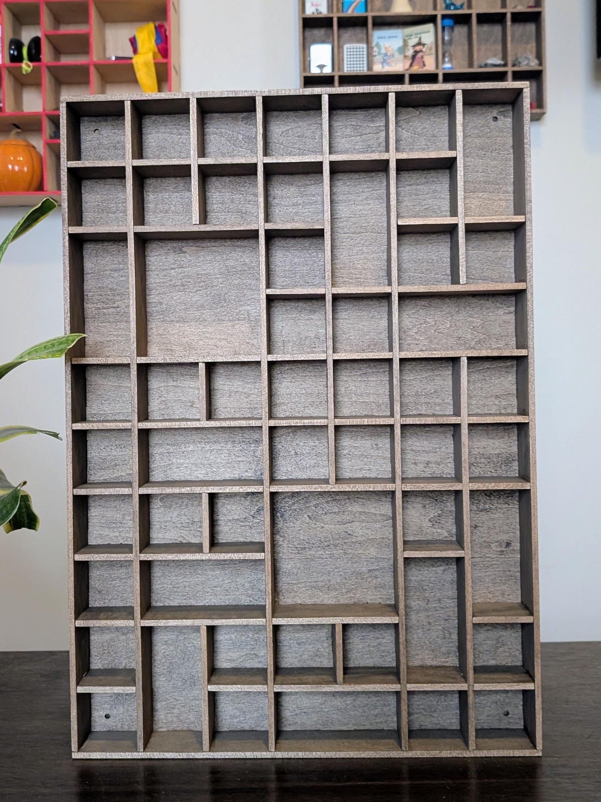 Shadow Box Wooden Display Shelf - Wall Cubby Shelf - Multiple Compartment Sizes - #36b - Trinket Shelf - Curio Cabinet