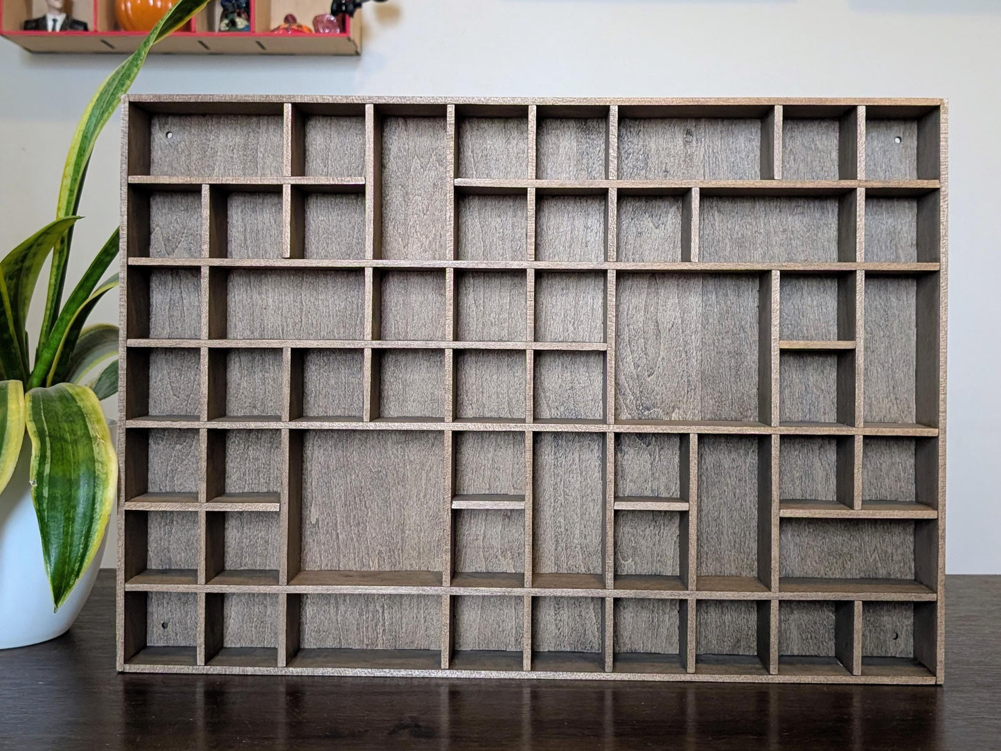 Shadow Box Wooden Display Shelf - Wall Cubby Shelf - Multiple Compartment Sizes - #36b - Trinket Shelf - Curio Cabinet