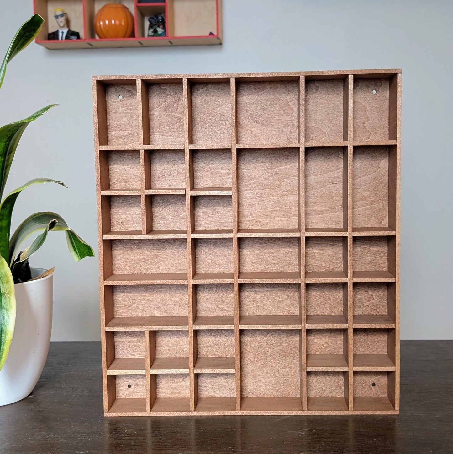 Shadow Box Wooden Display Shelf - Wall Cubby Shelf - Multiple Compartment Sizes - #6 - Trinket Shelf - Curio Cabinet
