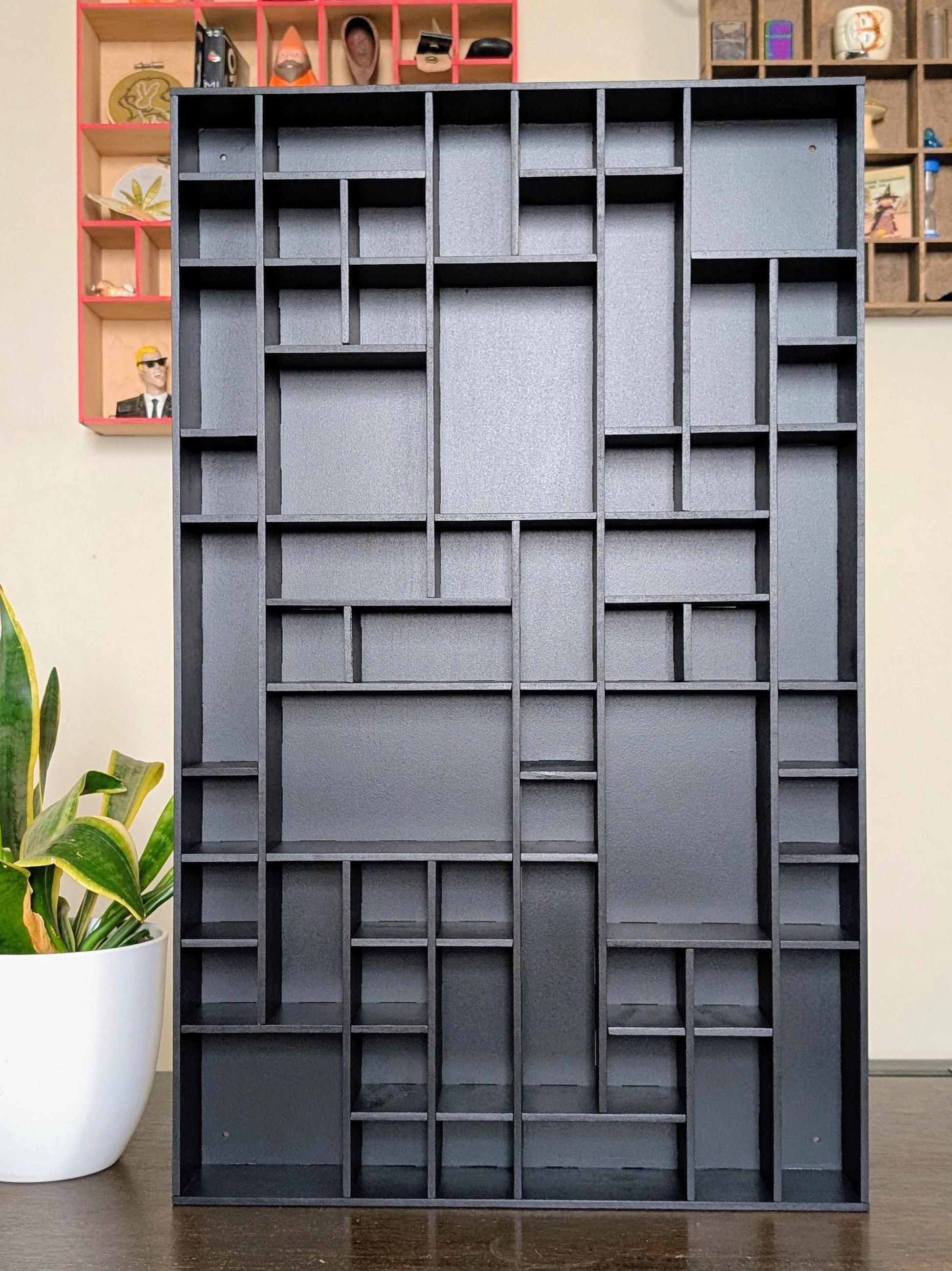 Shadow Box Wooden Display Shelf - Wall Cubby Shelf - Multiple Compartment Sizes - #61 - Trinket Shelf - Curio Cabinet