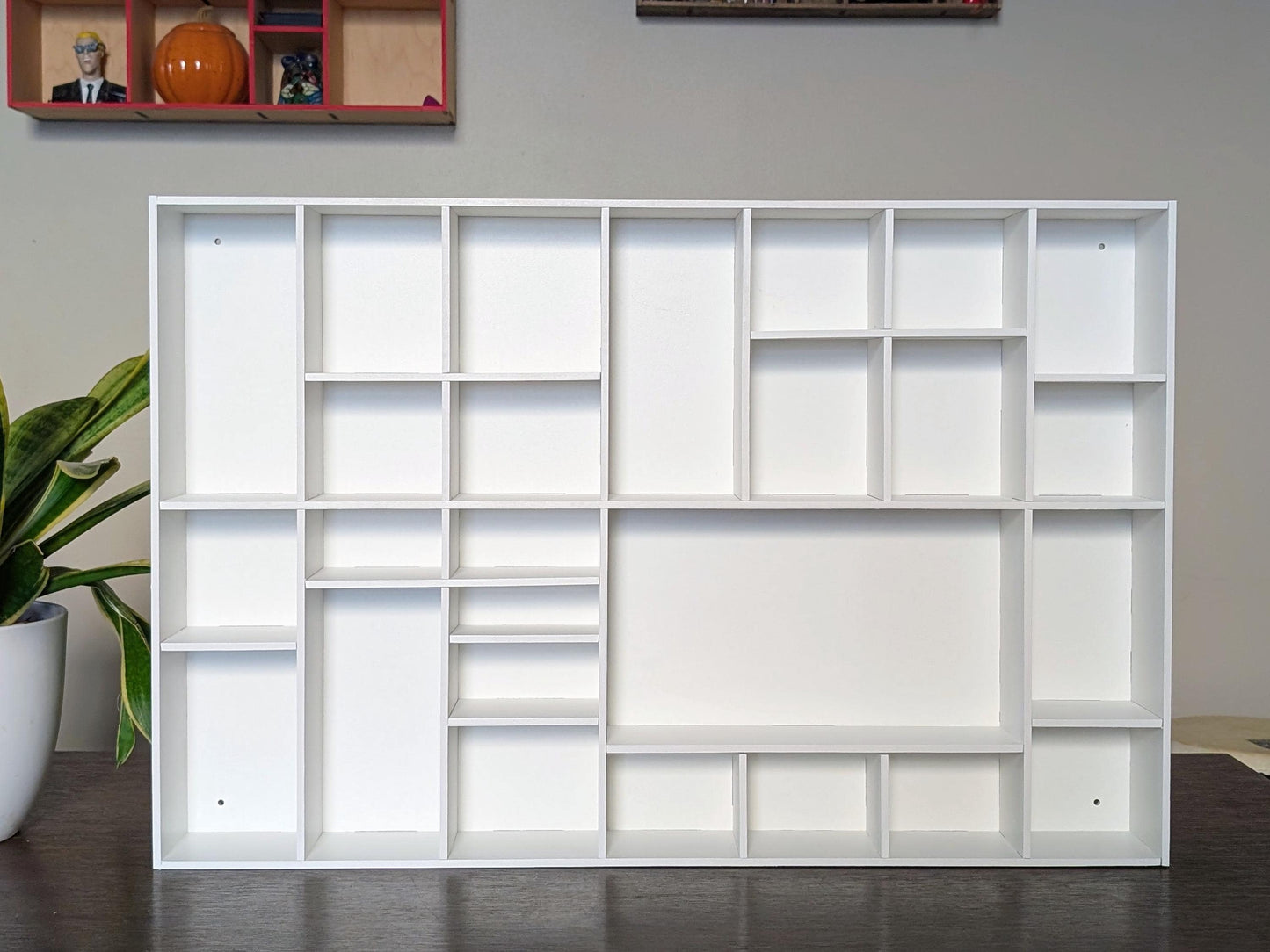 Shadow Box Wooden Display Shelf - Wall Cubby Shelf - Multiple Compartment Sizes - #44a - Trinket Shelf - Curio Cabinet