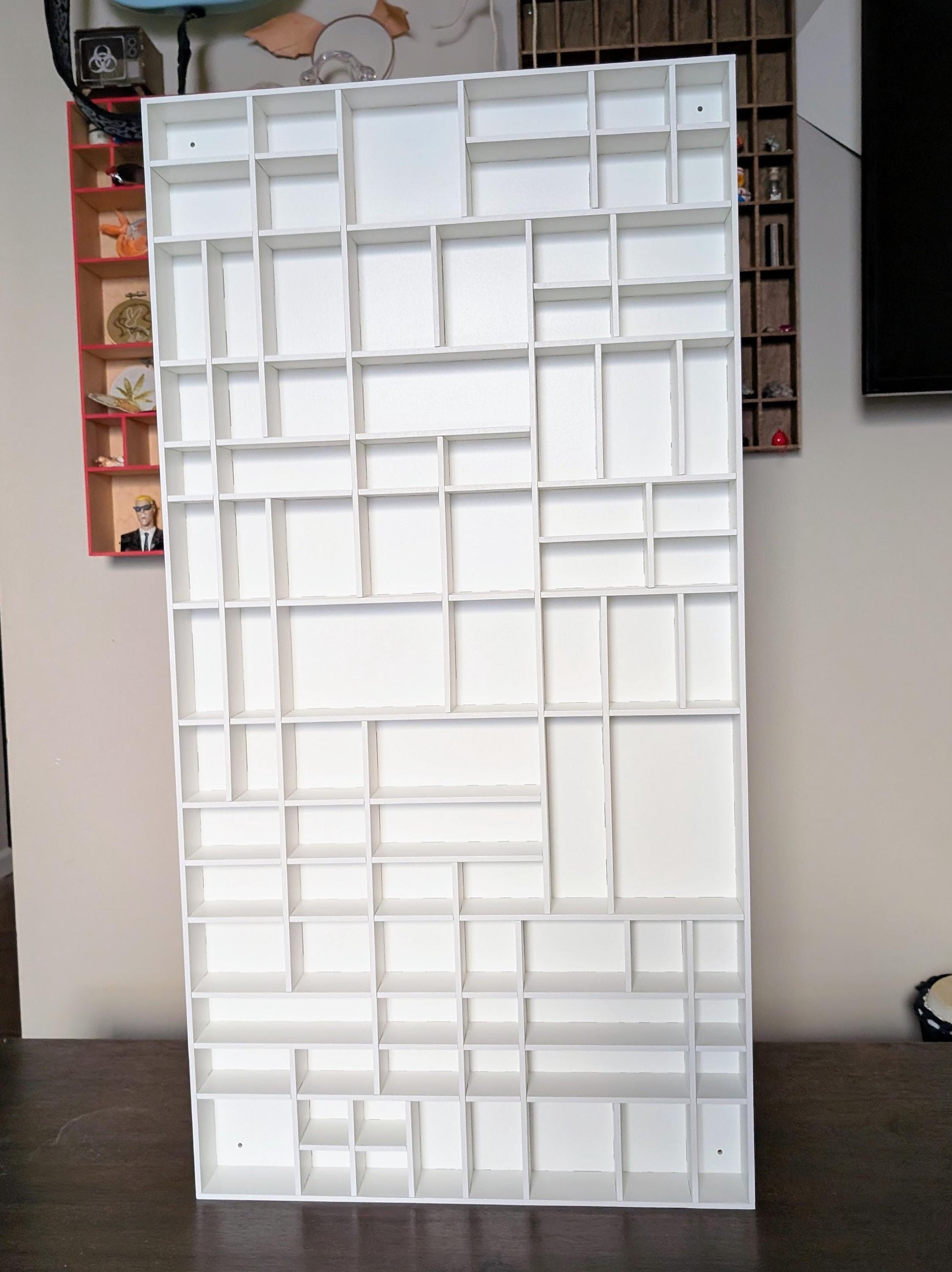 Shadow Box Wooden Display Shelf - Wall Cubby Shelf - Multiple Compartment Sizes - #71a - Trinket Shelf - Curio Cabinet