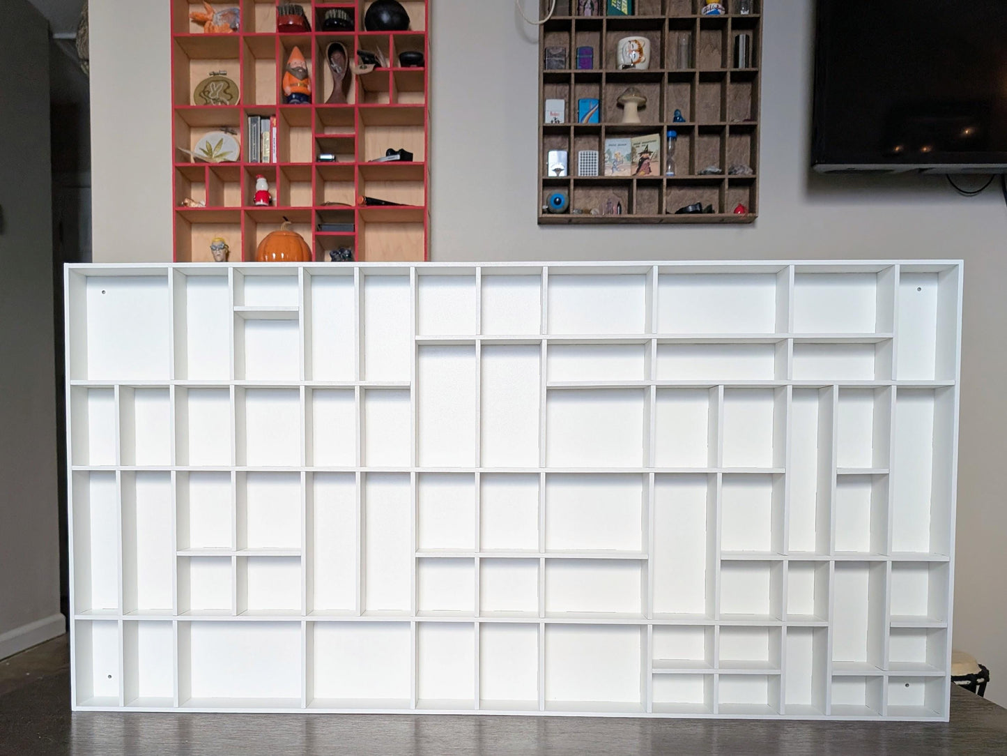 Shadow Box Wooden Display Shelf - Wall Cubby Shelf - Multiple Compartment Sizes - #71b - Trinket Shelf - Curio Cabinet