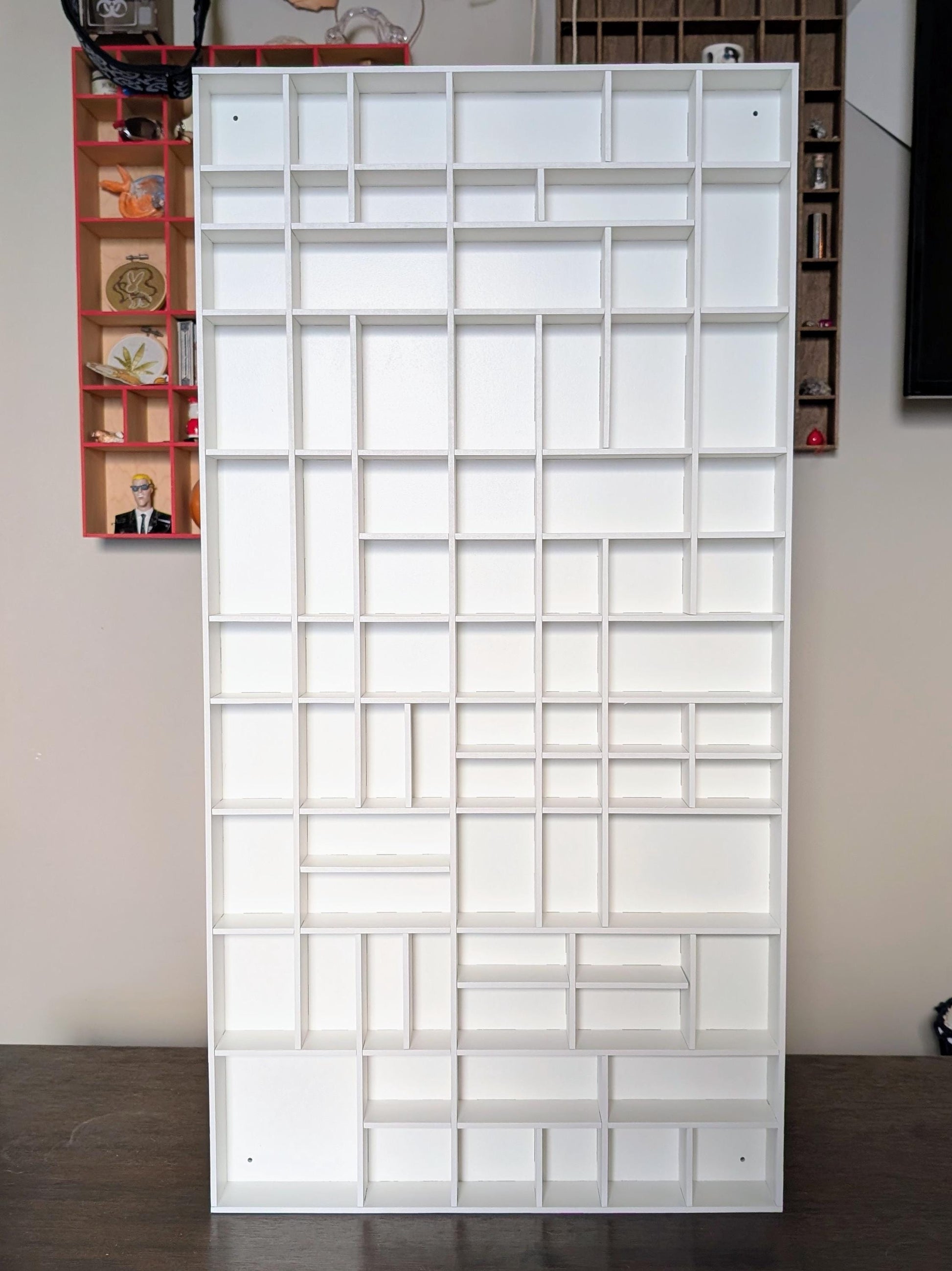 Shadow Box Wooden Display Shelf - Wall Cubby Shelf - Multiple Compartment Sizes - #71c - Trinket Shelf - Curio Cabinet