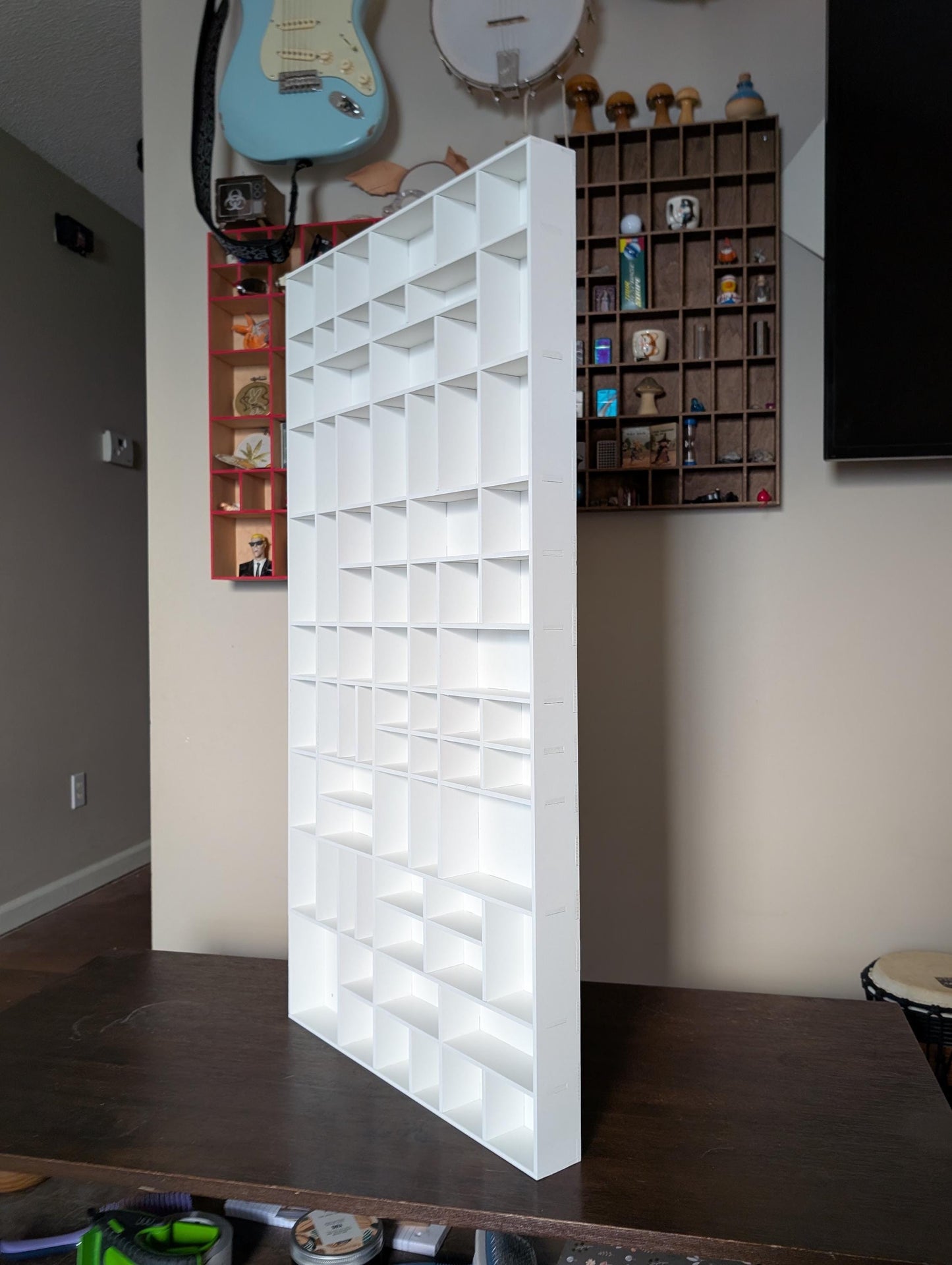 Shadow Box Wooden Display Shelf - Wall Cubby Shelf - Multiple Compartment Sizes - #71c - Trinket Shelf - Curio Cabinet