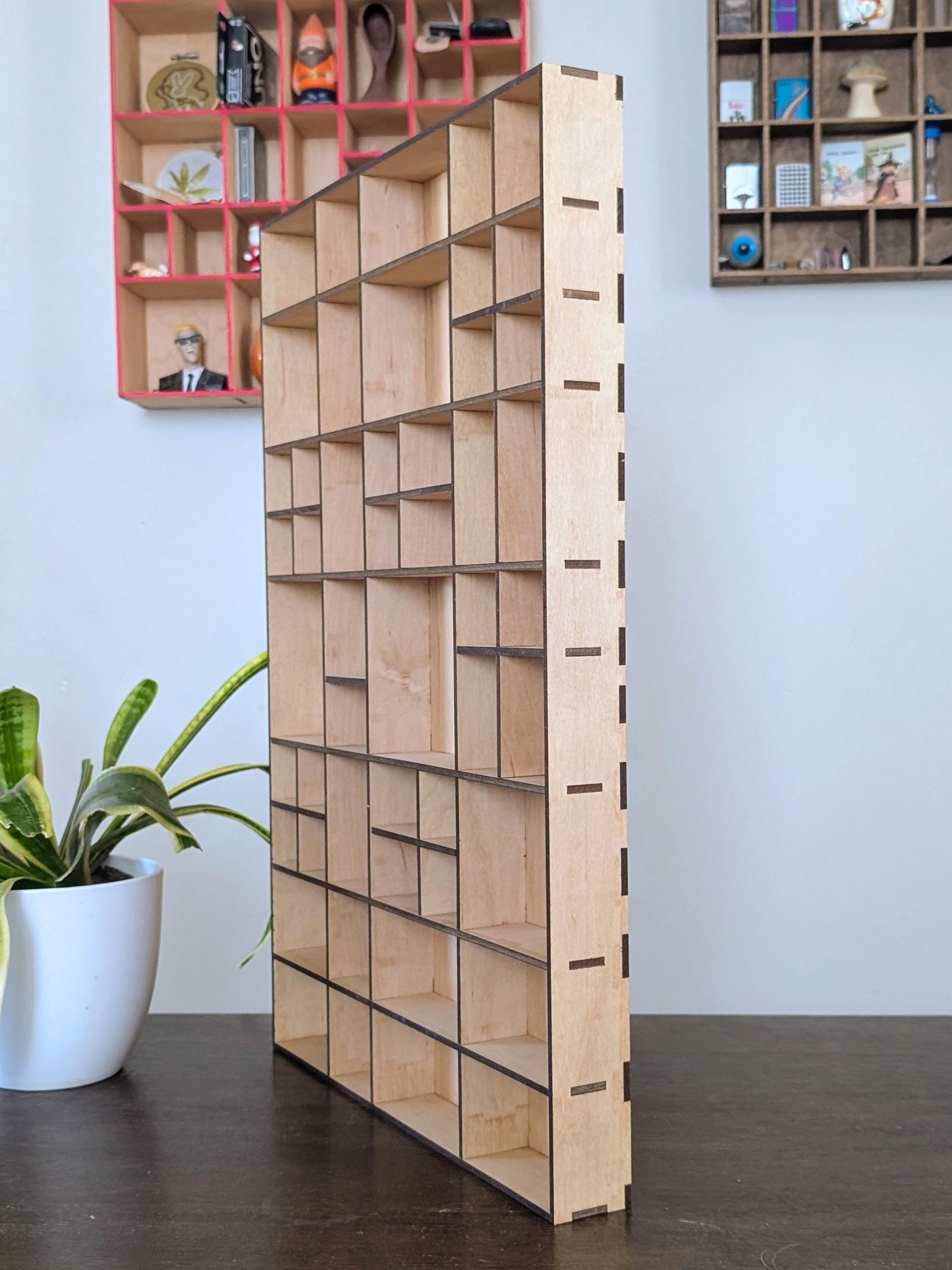 Shadow Box Wooden Display Shelf - Wall Cubby Shelf - Multiple Compartment Sizes - #59 - Trinket Shelf - Curio Cabinet