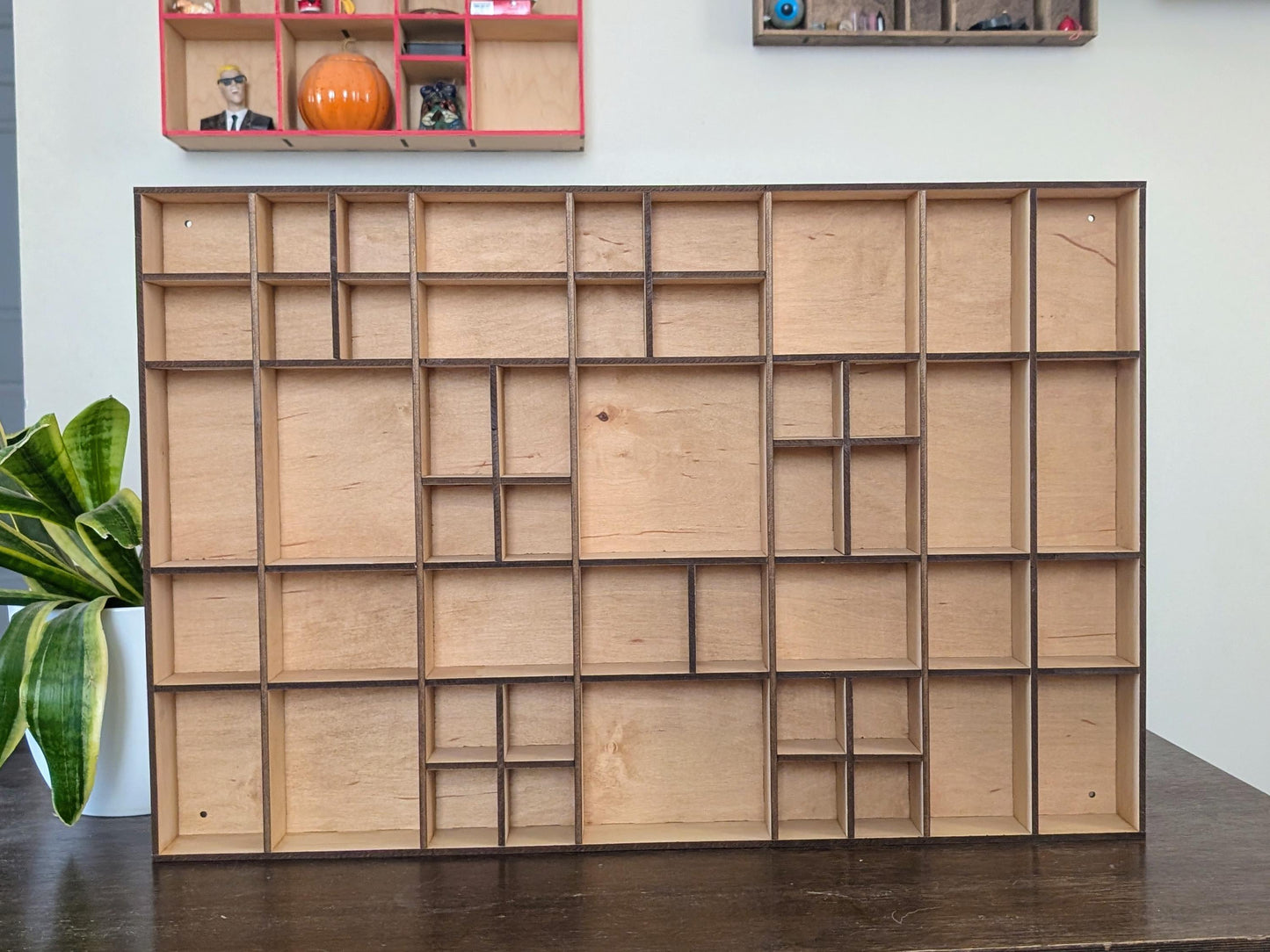 Shadow Box Wooden Display Shelf - Wall Cubby Shelf - Multiple Compartment Sizes - #59 - Trinket Shelf - Curio Cabinet