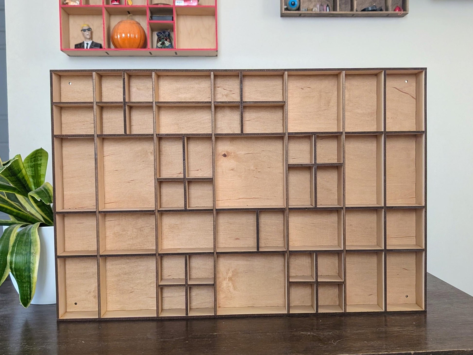 Shadow Box Wooden Display Shelf - Wall Cubby Shelf - Multiple Compartment Sizes - #59 - Trinket Shelf - Curio Cabinet