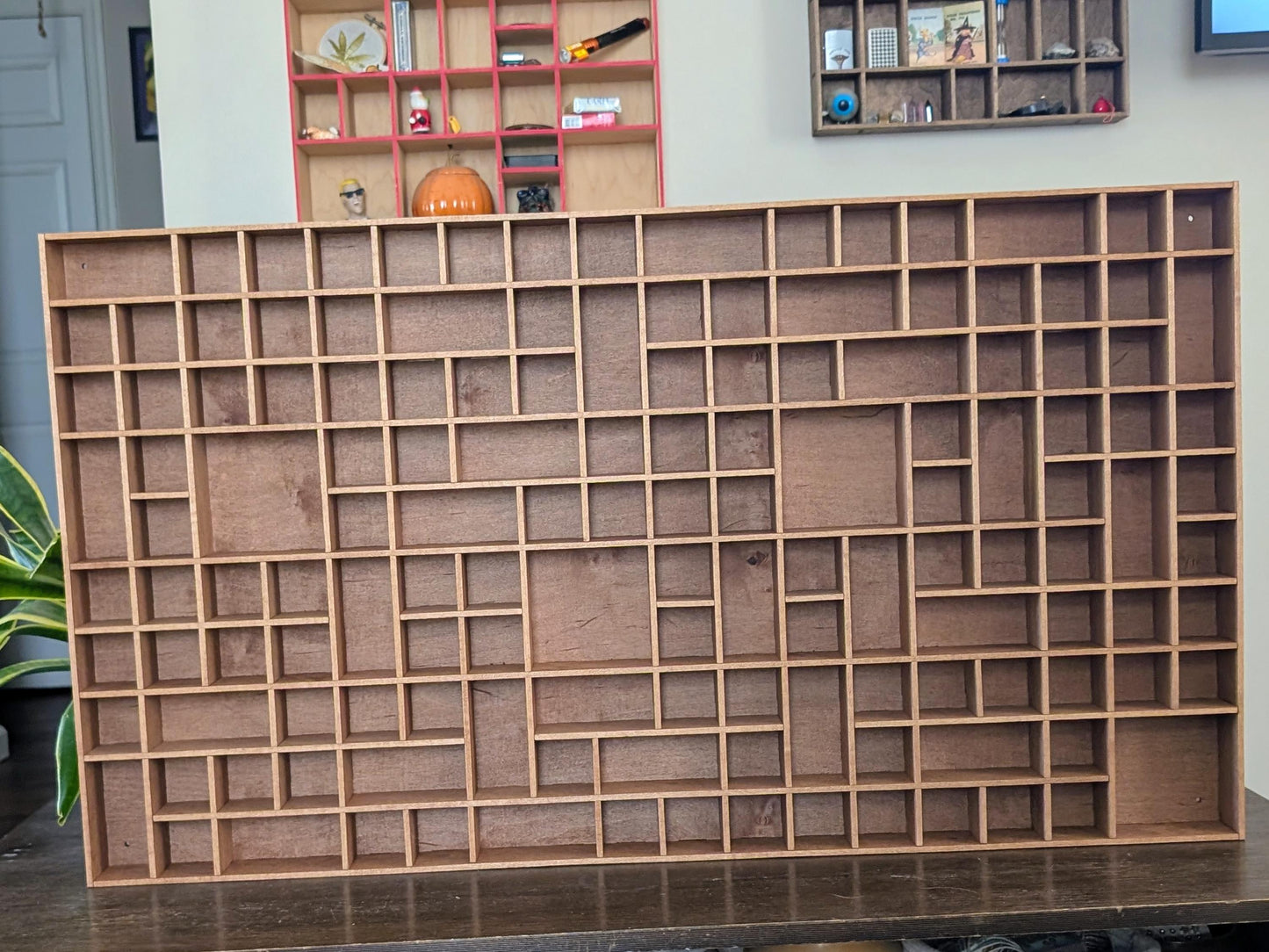 Shadow Box Wooden Display Shelf - Wall Cubby Shelf - Multiple Compartment Sizes - #73 - Trinket Shelf - Curio Cabinet
