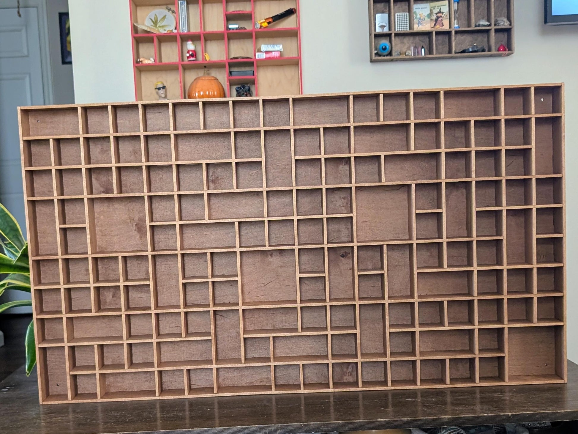 Shadow Box Wooden Display Shelf - Wall Cubby Shelf - Multiple Compartment Sizes - #73 - Trinket Shelf - Curio Cabinet