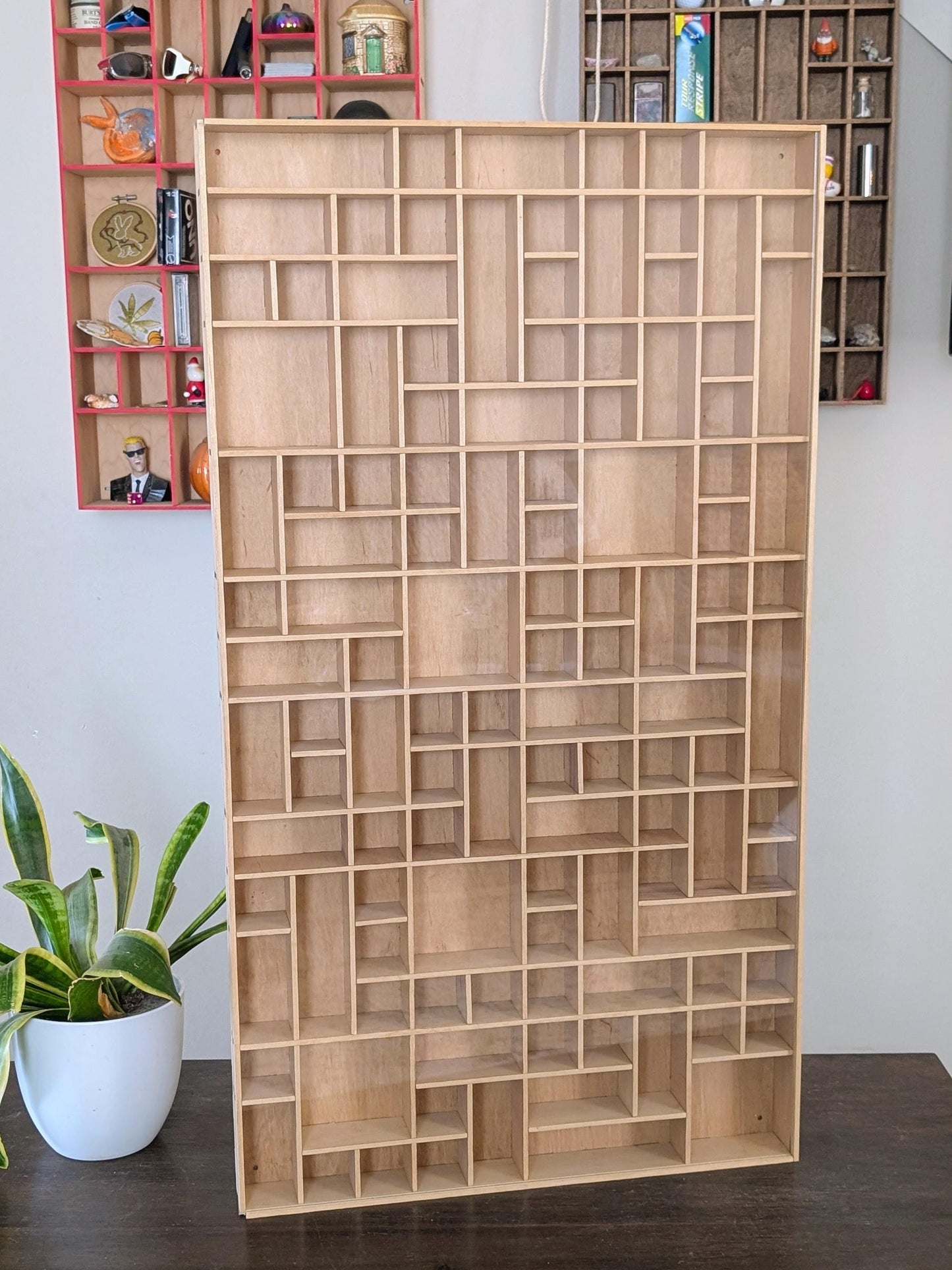 Shadow Box Wooden Display Shelf - Wall Cubby Shelf - Multiple Compartment Sizes - #70 - Trinket Shelf - Curio Cabinet