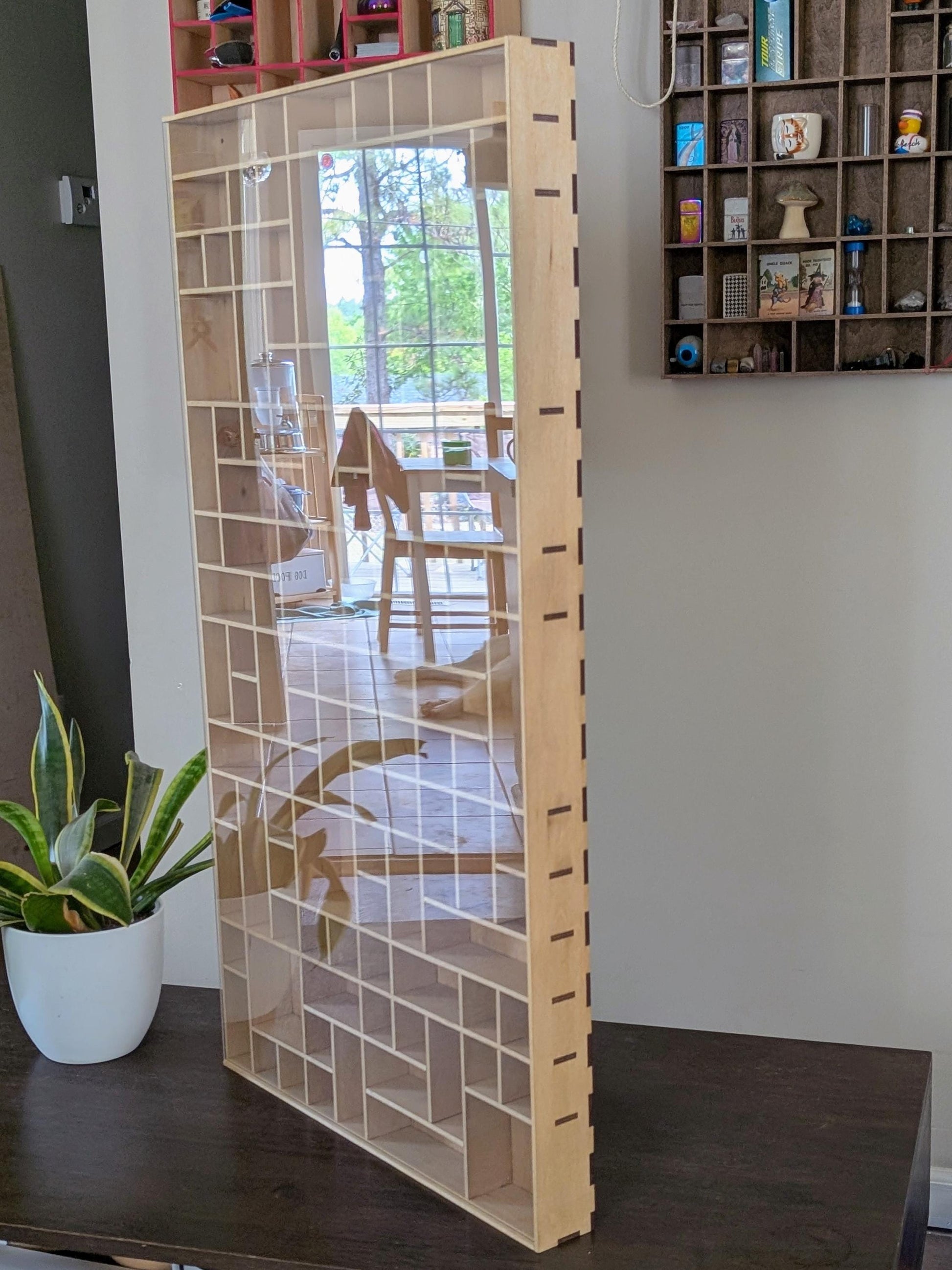 Shadow Box Wooden Display Shelf - Wall Cubby Shelf - Multiple Compartment Sizes - #70 - Trinket Shelf - Curio Cabinet