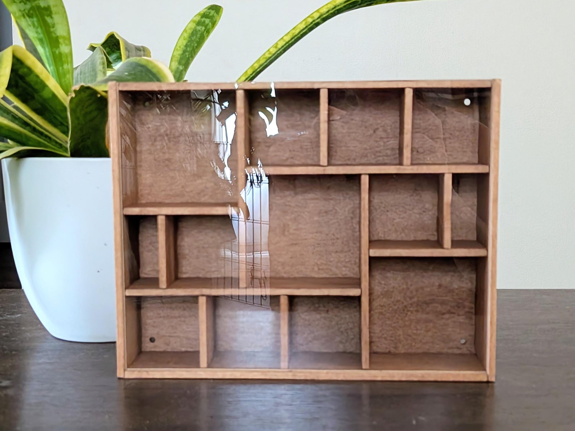 Shadow Box Wooden Display Shelf - Wall Cubby Shelf - Multiple Compartment Sizes - #74 - Trinket Shelf - Curio Cabinet