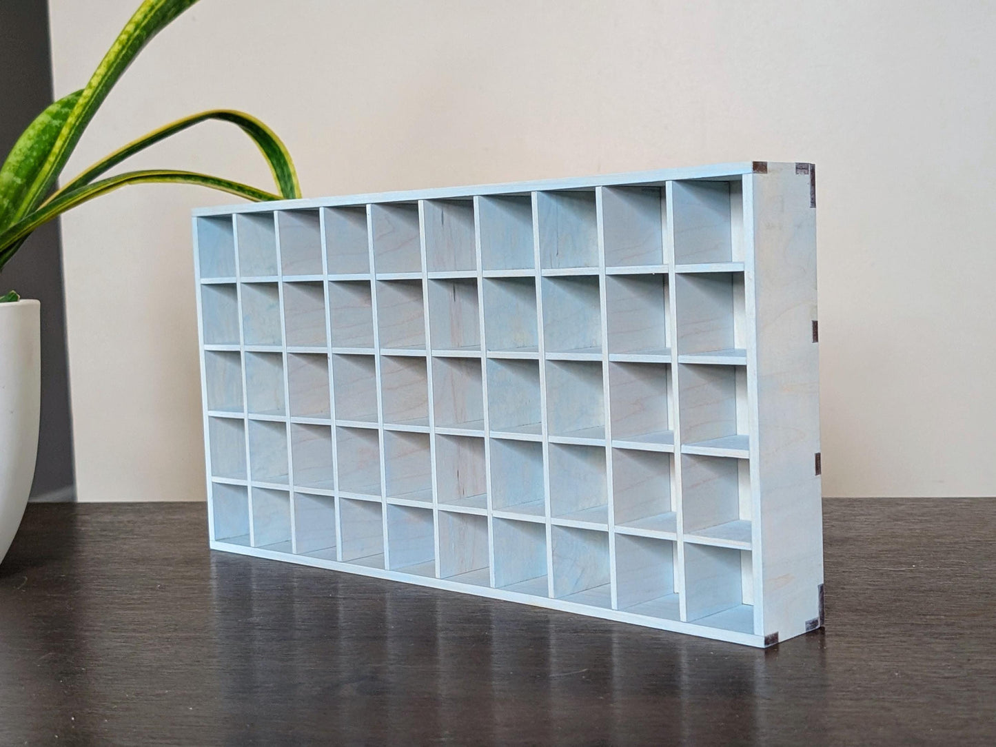 50 Compartment Wooden Display Shelf - 1.5x1.5 - Trinket Shelf - Curio Cabinet