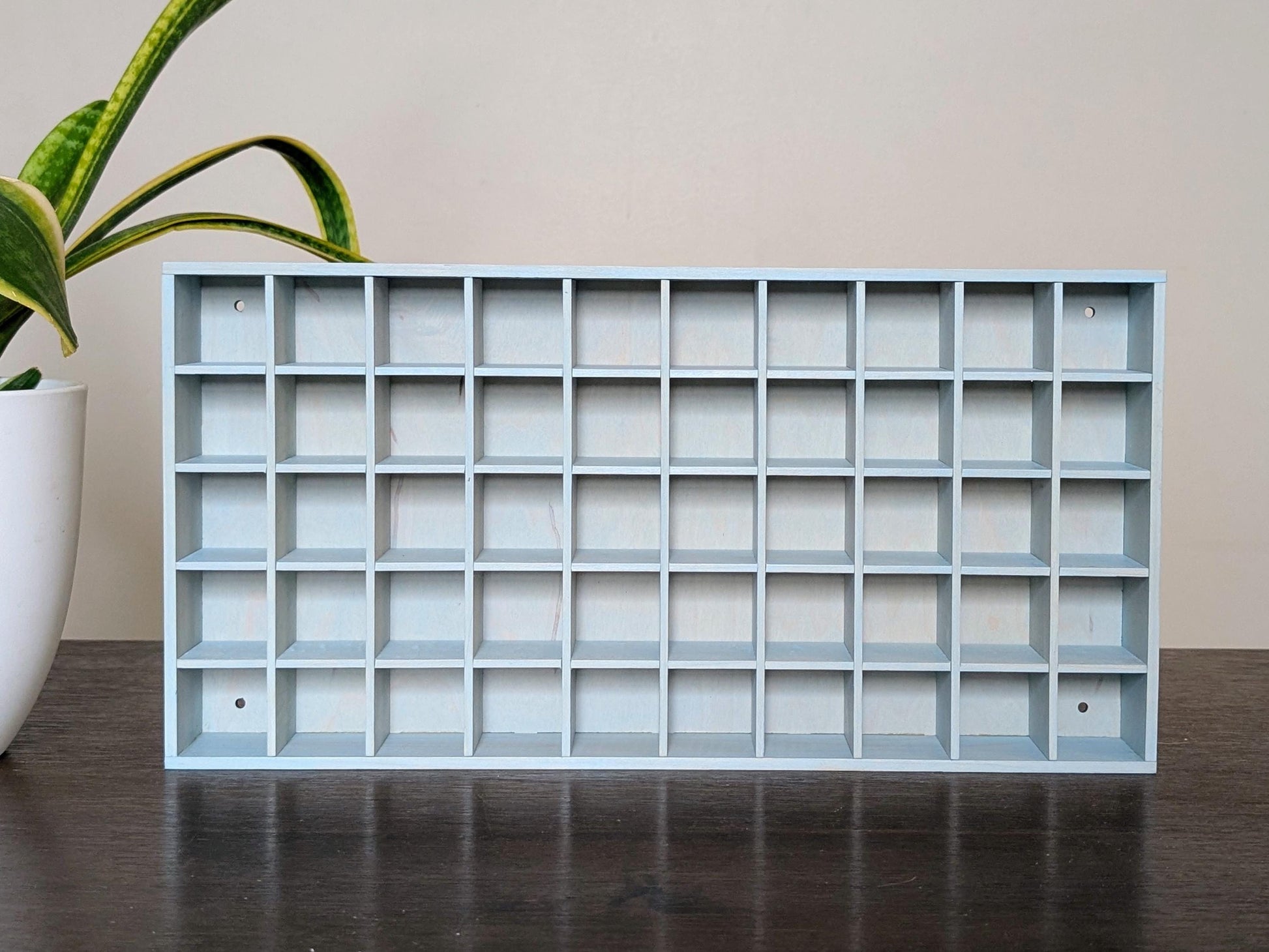 50 Compartment Wooden Display Shelf - 1.5x1.5 - Trinket Shelf - Curio Cabinet