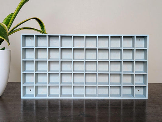 50 Compartment Wooden Display Shelf - 1.5x1.5 - Trinket Shelf - Curio Cabinet