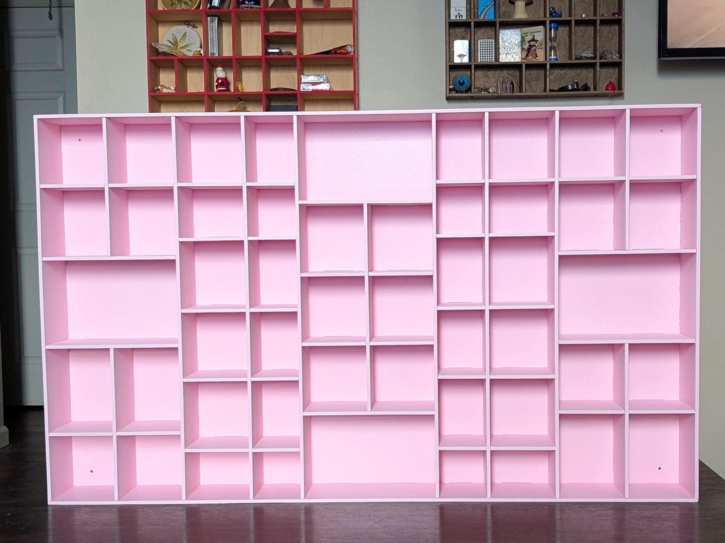 Shadow Box Wooden Display Shelf - Wall Cubby Shelf - Multiple Compartment Sizes - #72 - Trinket Shelf - Curio Cabinet