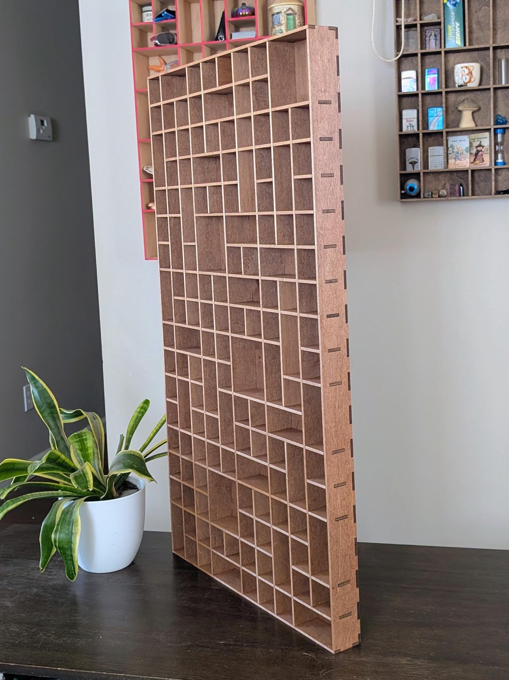 Shadow Box Wooden Display Shelf - Wall Cubby Shelf - Multiple Compartment Sizes - #73 - Trinket Shelf - Curio Cabinet