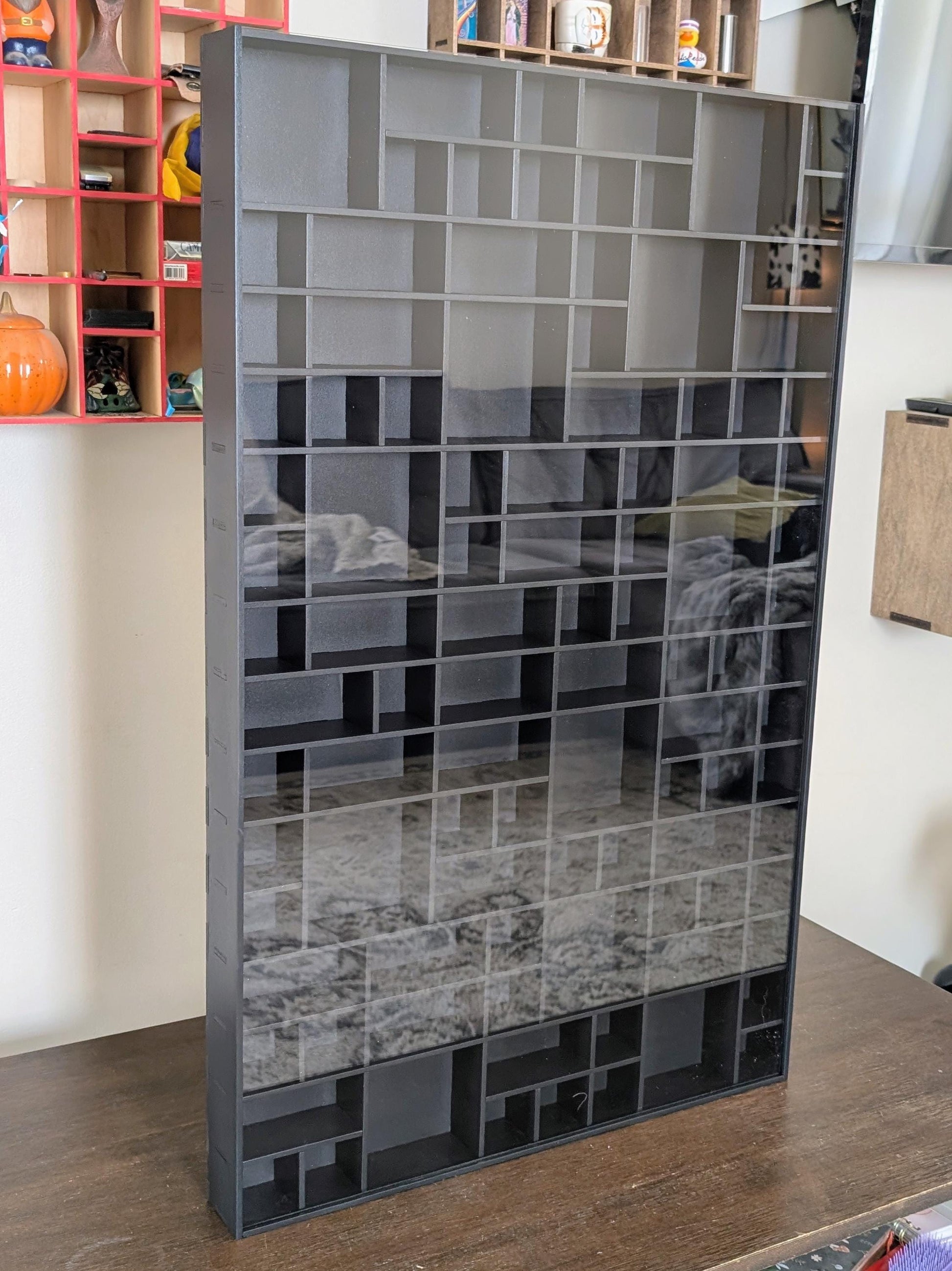 Shadow Box Wooden Display Shelf - Wall Cubby Shelf - Multiple Compartment Sizes - #66 - Trinket Shelf - Curio Cabinet