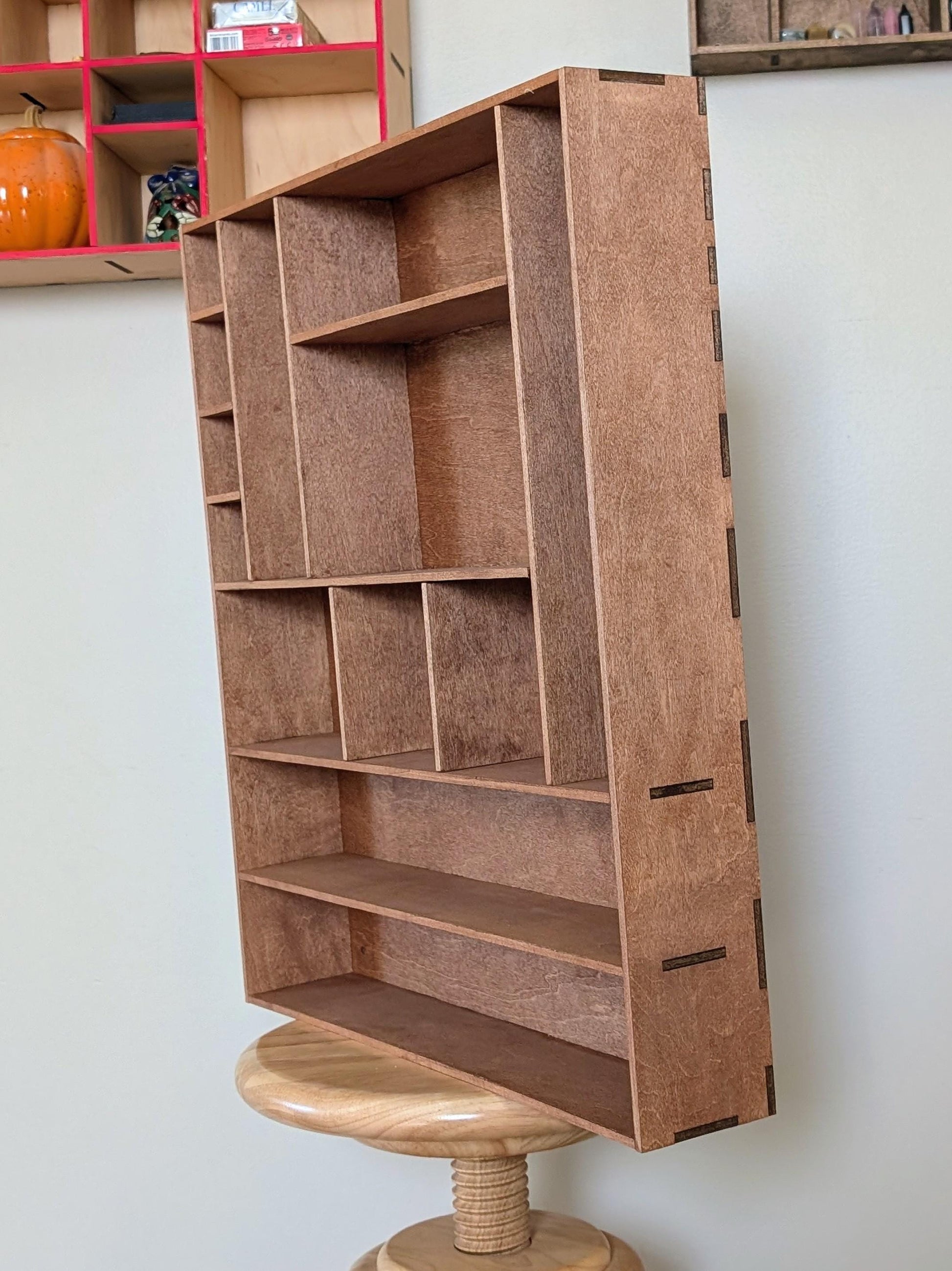 Shadow Box Wooden Display Shelf - Wall Cubby Shelf - Multiple Compartment Sizes - #75a - Trinket Shelf - Curio Cabinet