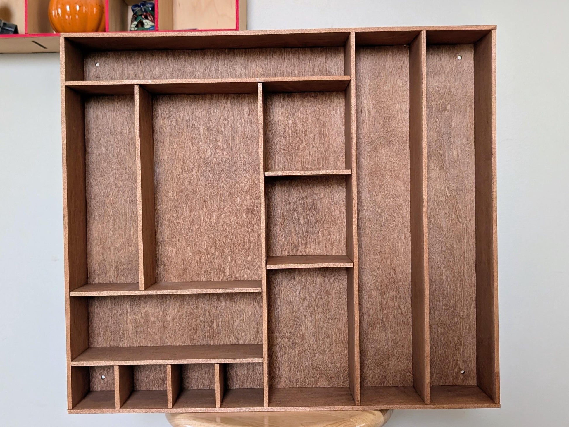 Shadow Box Wooden Display Shelf - Wall Cubby Shelf - Multiple Compartment Sizes - #75a - Trinket Shelf - Curio Cabinet
