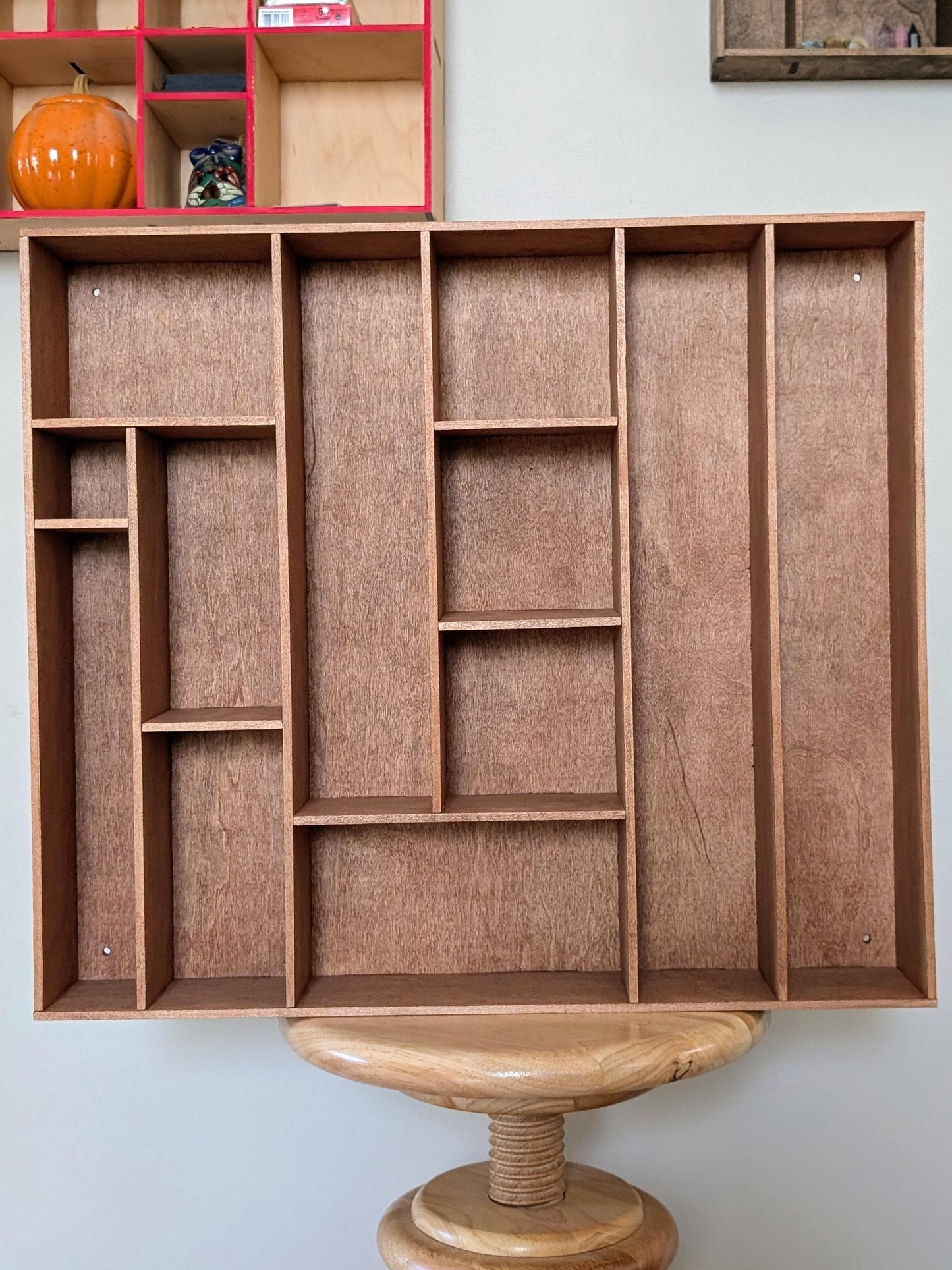Shadow Box Wooden Display Shelf - Wall Cubby Shelf - Multiple Compartment Sizes - #75b - Trinket Shelf - Curio Cabinet
