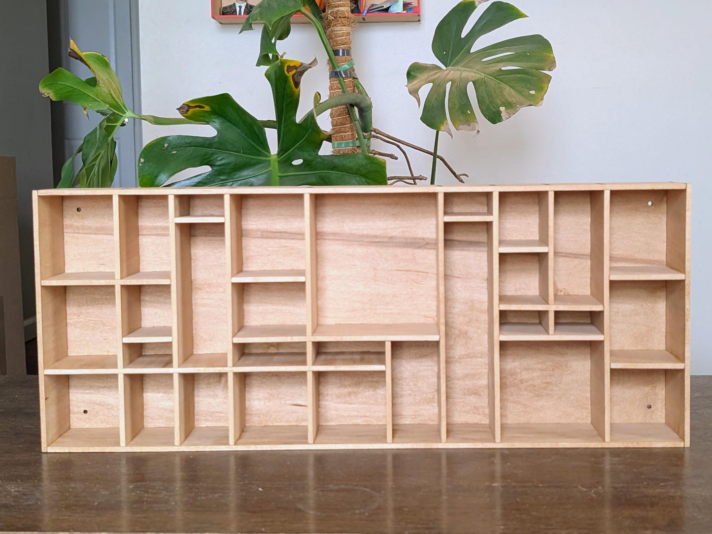 Shadow Box Wooden Display Shelf - Wall Cubby Shelf - Multiple Compartment Sizes - #77 - Trinket Shelf - Curio Cabinet