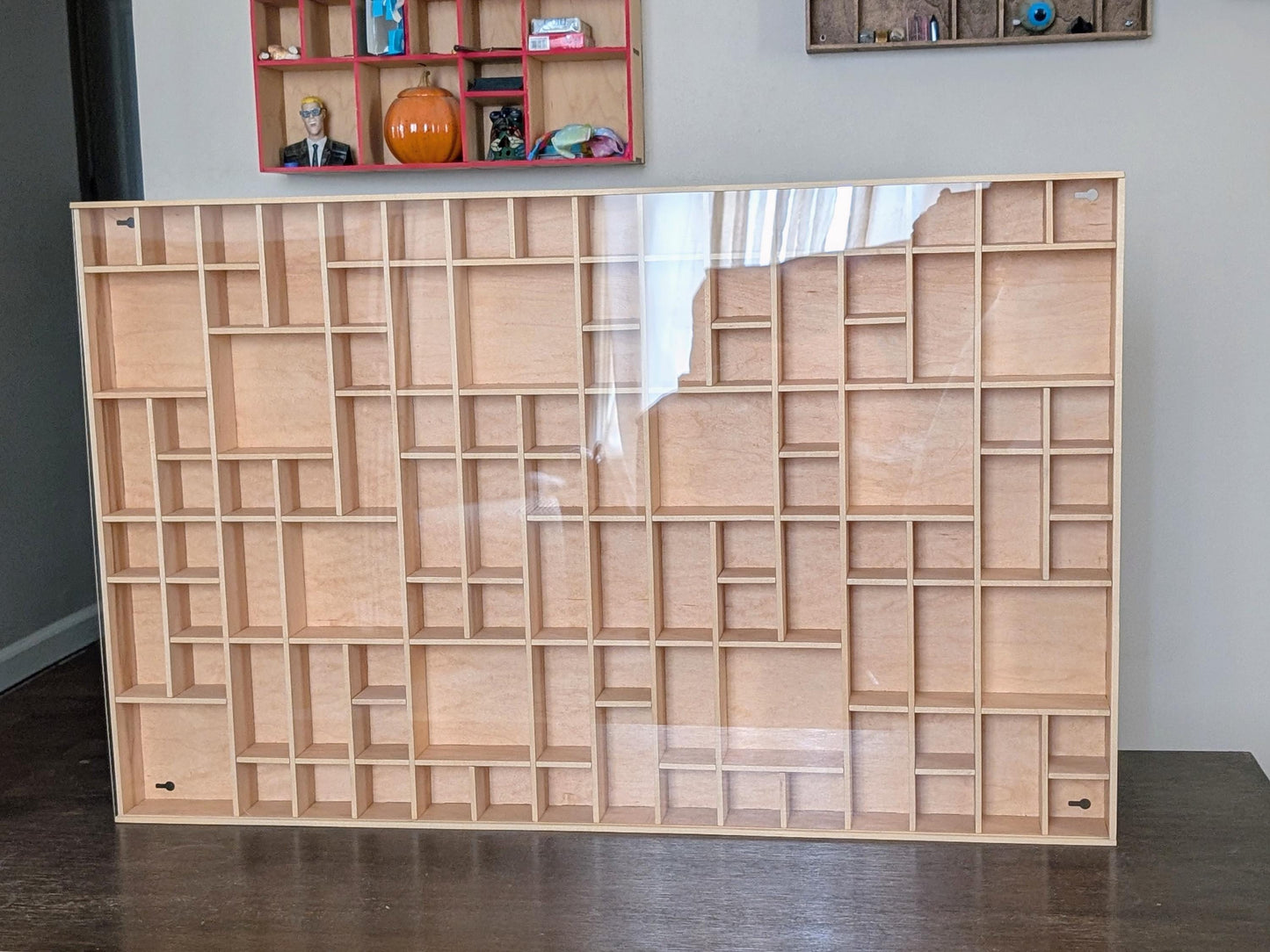 Shadow Box Wooden Display Shelf - Wall Cubby Shelf - Multiple Compartment Sizes - #66 - Trinket Shelf - Curio Cabinet