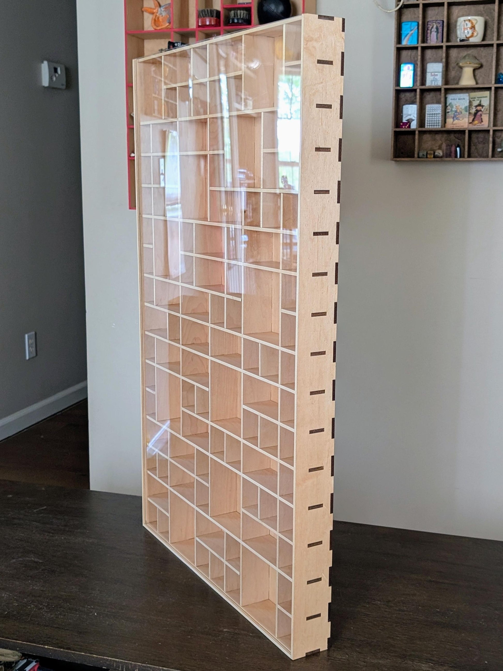 Shadow Box Wooden Display Shelf - Wall Cubby Shelf - Multiple Compartment Sizes - #66 - Trinket Shelf - Curio Cabinet
