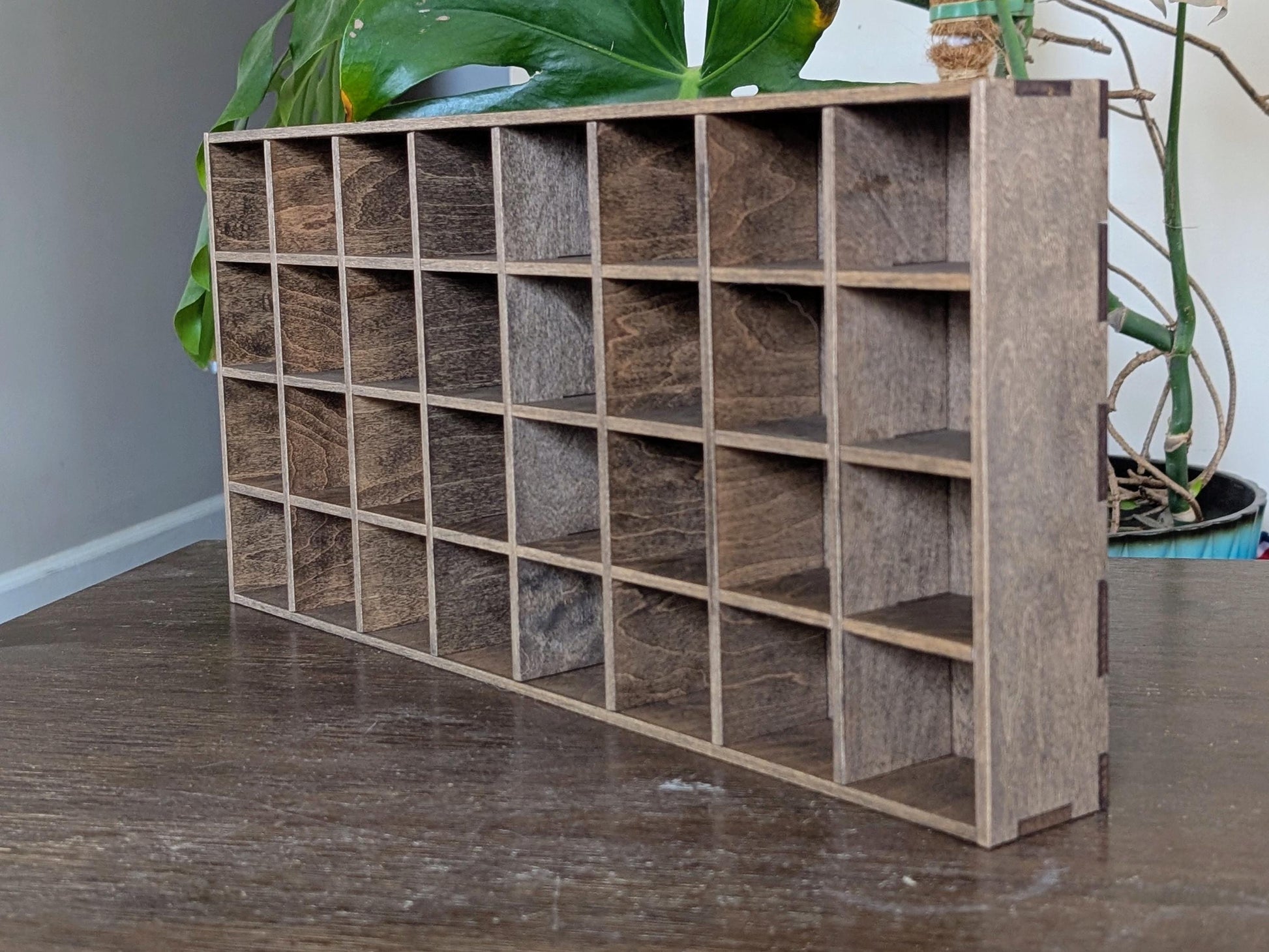 32 Compartment Wooden Display Shelf - 2x2.2 - Trinket Shelf - Curio Cabinet