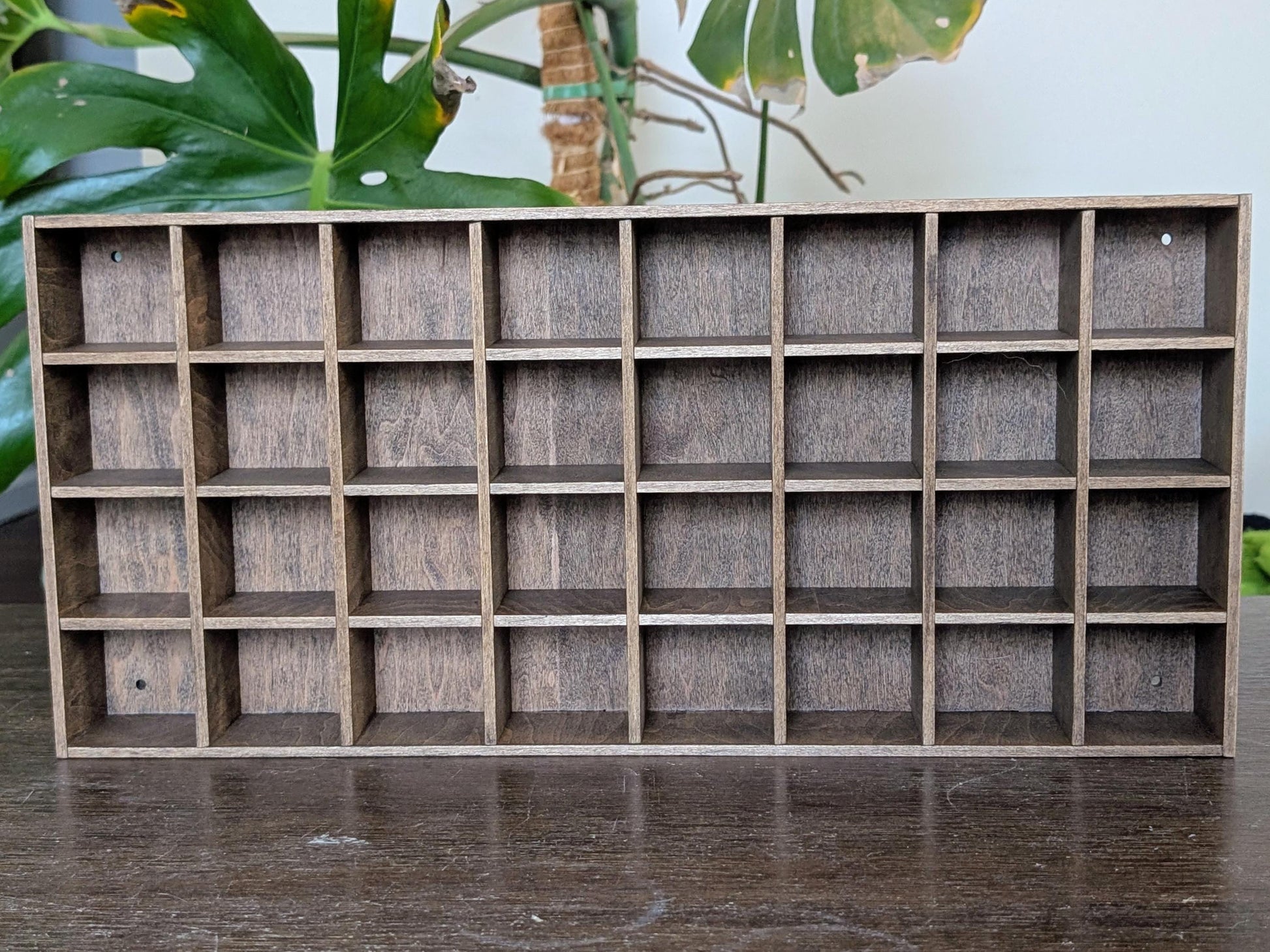 32 Compartment Wooden Display Shelf - 2x2.2 - Trinket Shelf - Curio Cabinet