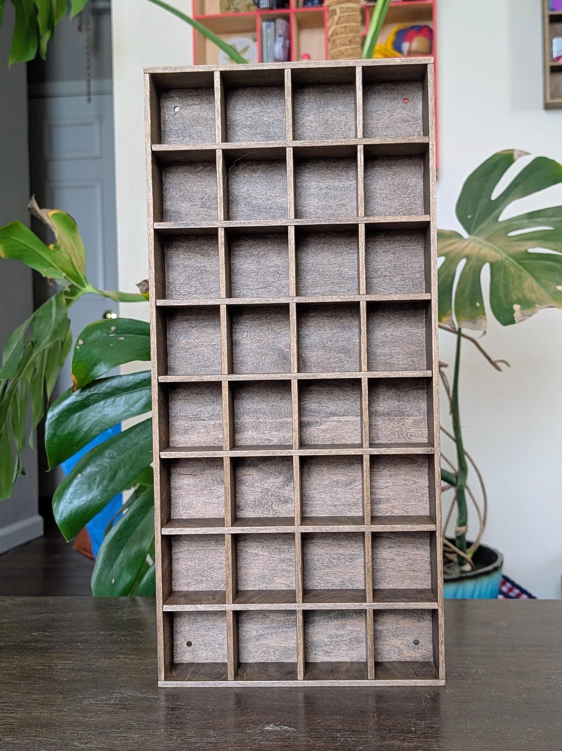 32 Compartment Wooden Display Shelf - 2x2.2 - Trinket Shelf - Curio Cabinet