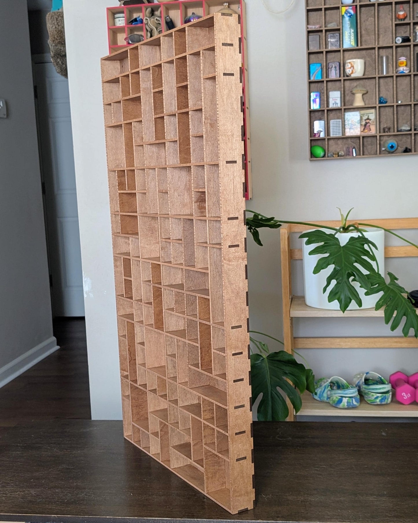 Shadow Box Wooden Display Shelf - Wall Cubby Shelf - Multiple Compartment Sizes - #70 - Trinket Shelf - Curio Cabinet