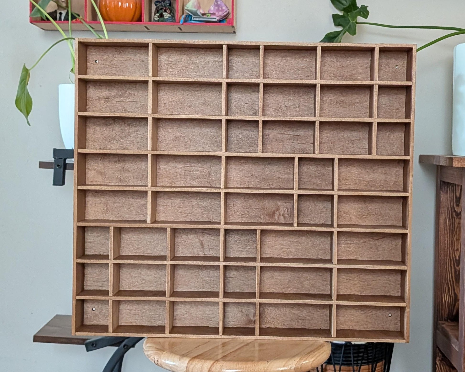 Shadow Box Wooden Display Shelf - Wall Cubby Shelf - Multiple Compartment Sizes - #80 - Trinket Shelf - Curio Cabinet