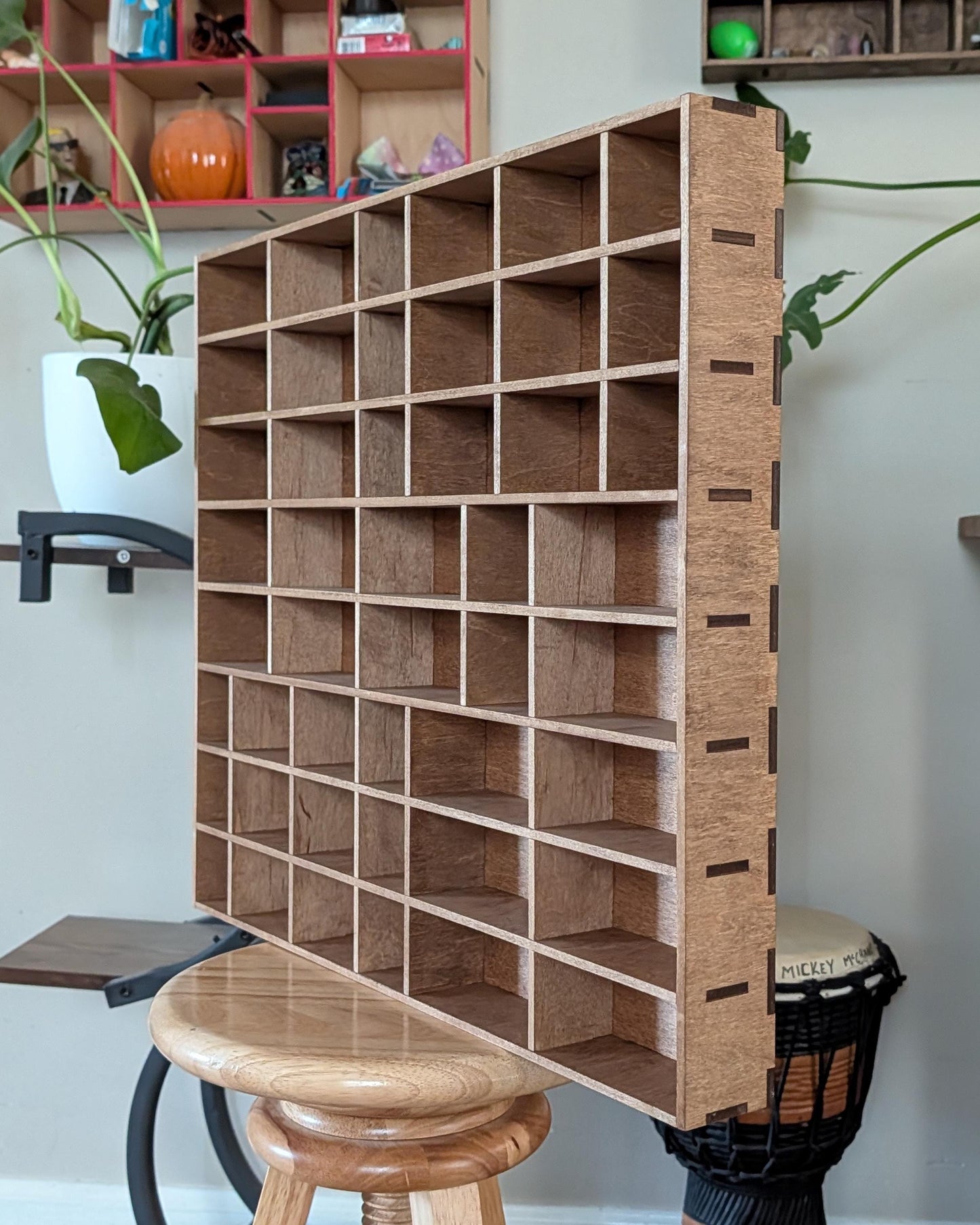 Shadow Box Wooden Display Shelf - Wall Cubby Shelf - Multiple Compartment Sizes - #80 - Trinket Shelf - Curio Cabinet